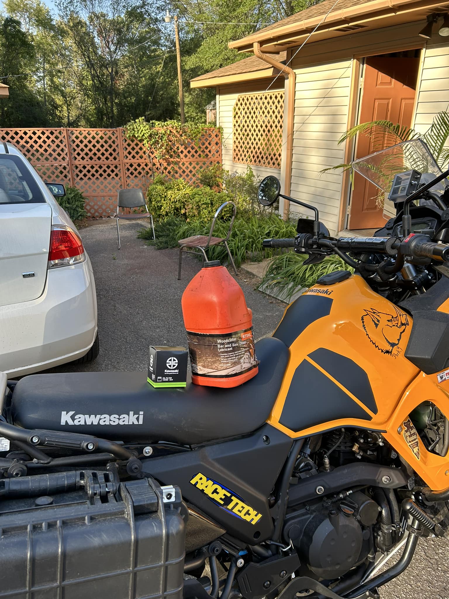 Kawasaki Motorcycle Annual Oil Change with Bar Oil