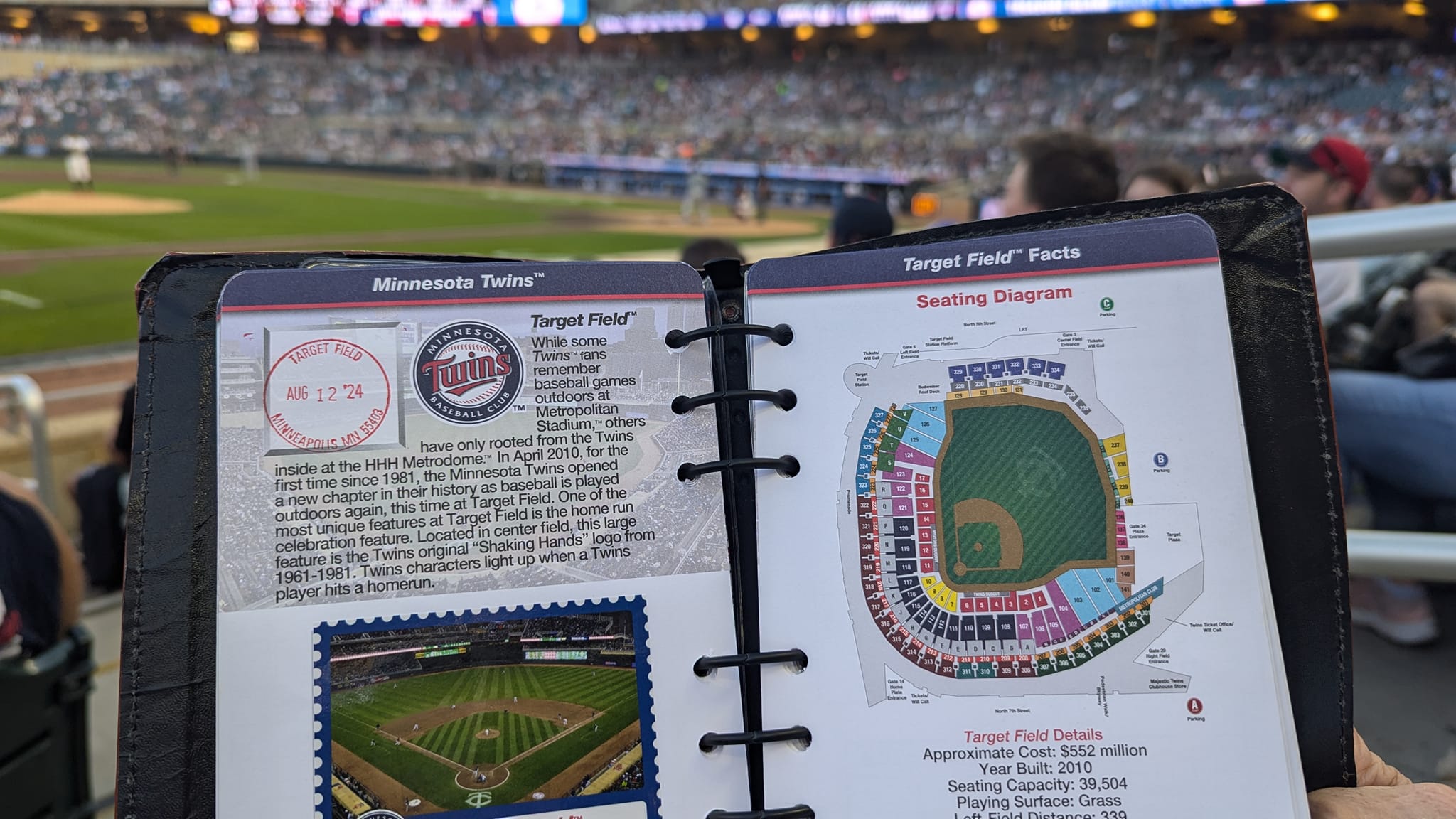 Stamped into Target Field for Twins vs Royals