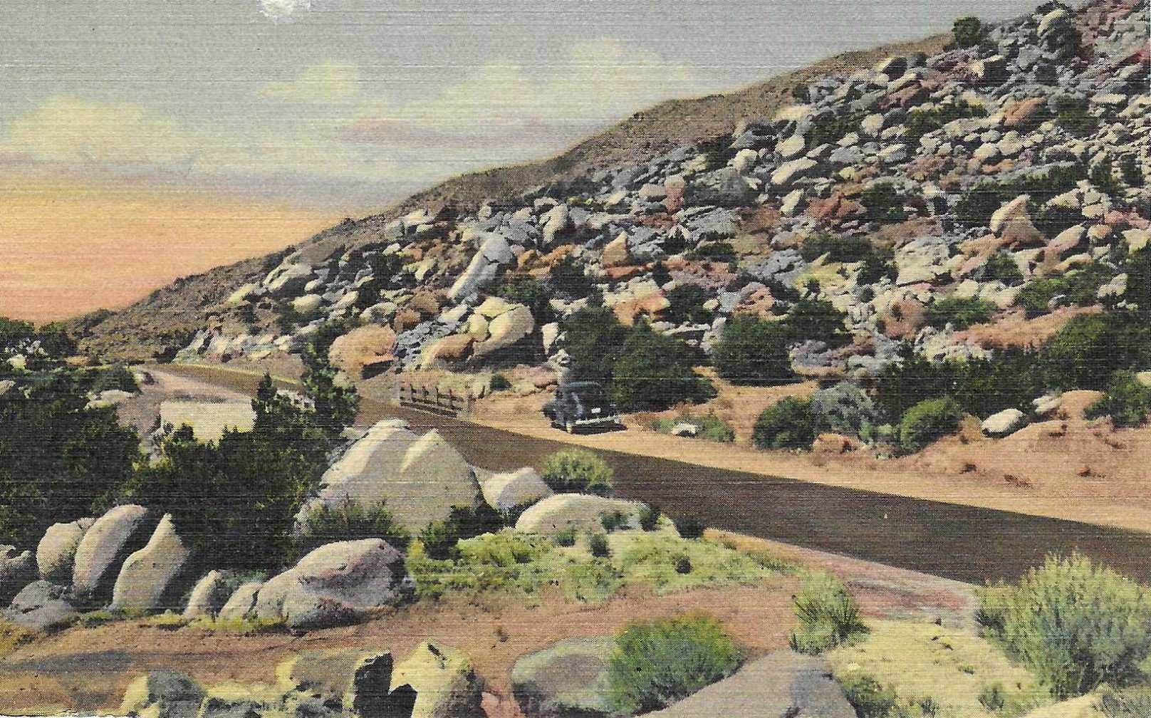 Tijeras Canyon postcard from Highway 66 near Albuquerque