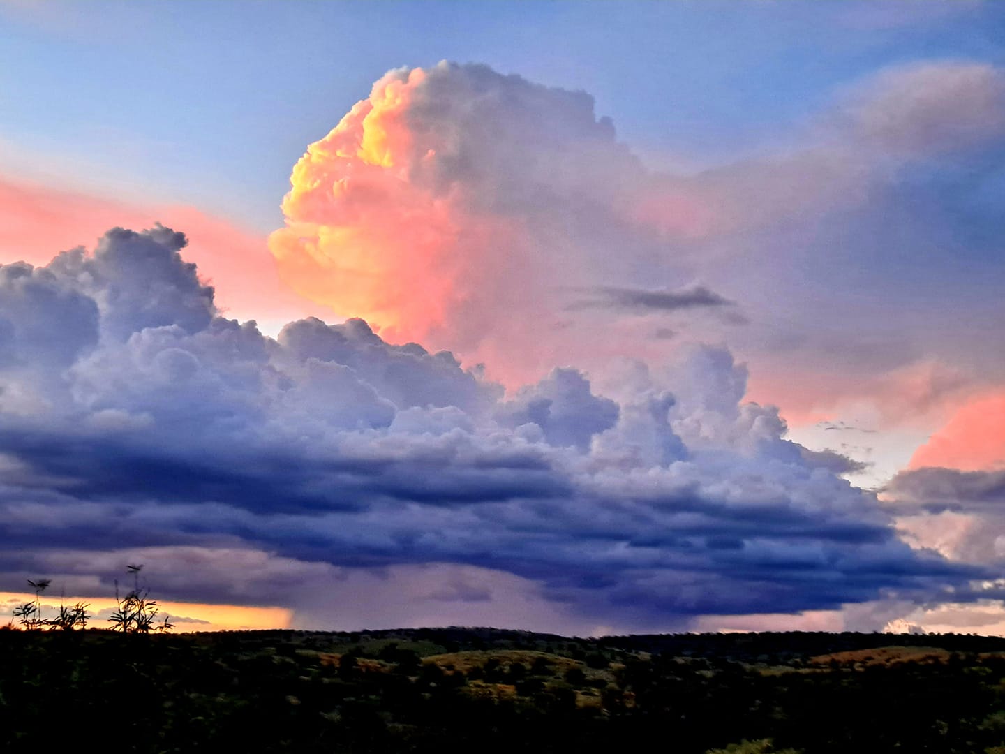 Just a little rain as the sun goes down. Avra Valley, Arizona USA