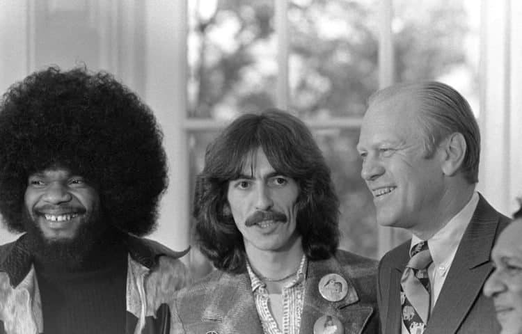George Harrison and Billy Preston at the White House in 1974