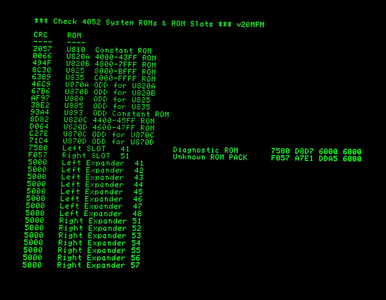 Tektronix 4052/4054 ROM Checksum Program