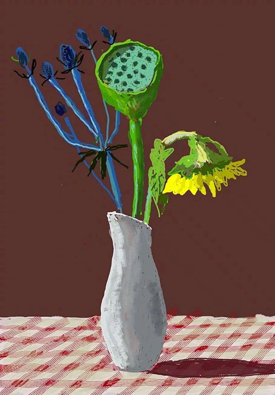 David Hockney (British Artist) Amaryllis in Vase 1984