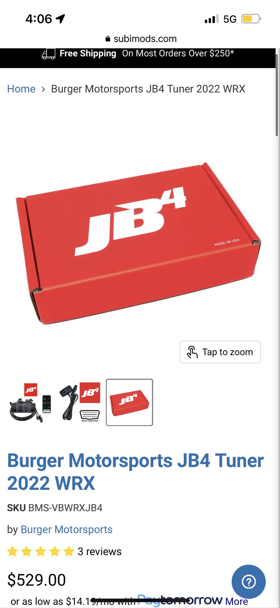 Is Burger Motorsport JB4 tune good for Subaru WRX?
