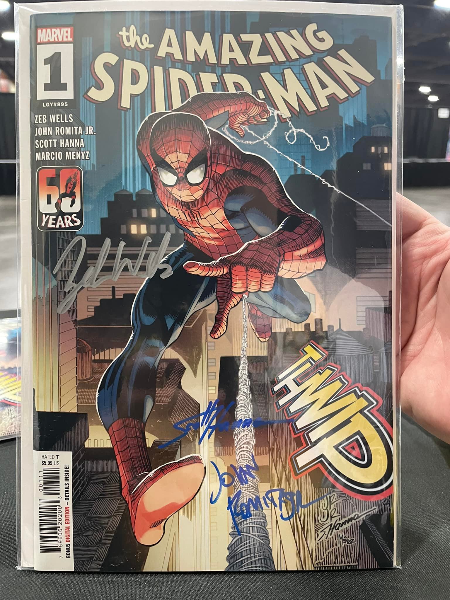 Signed Amazing Spider-Man Comics by Campbell and Waid