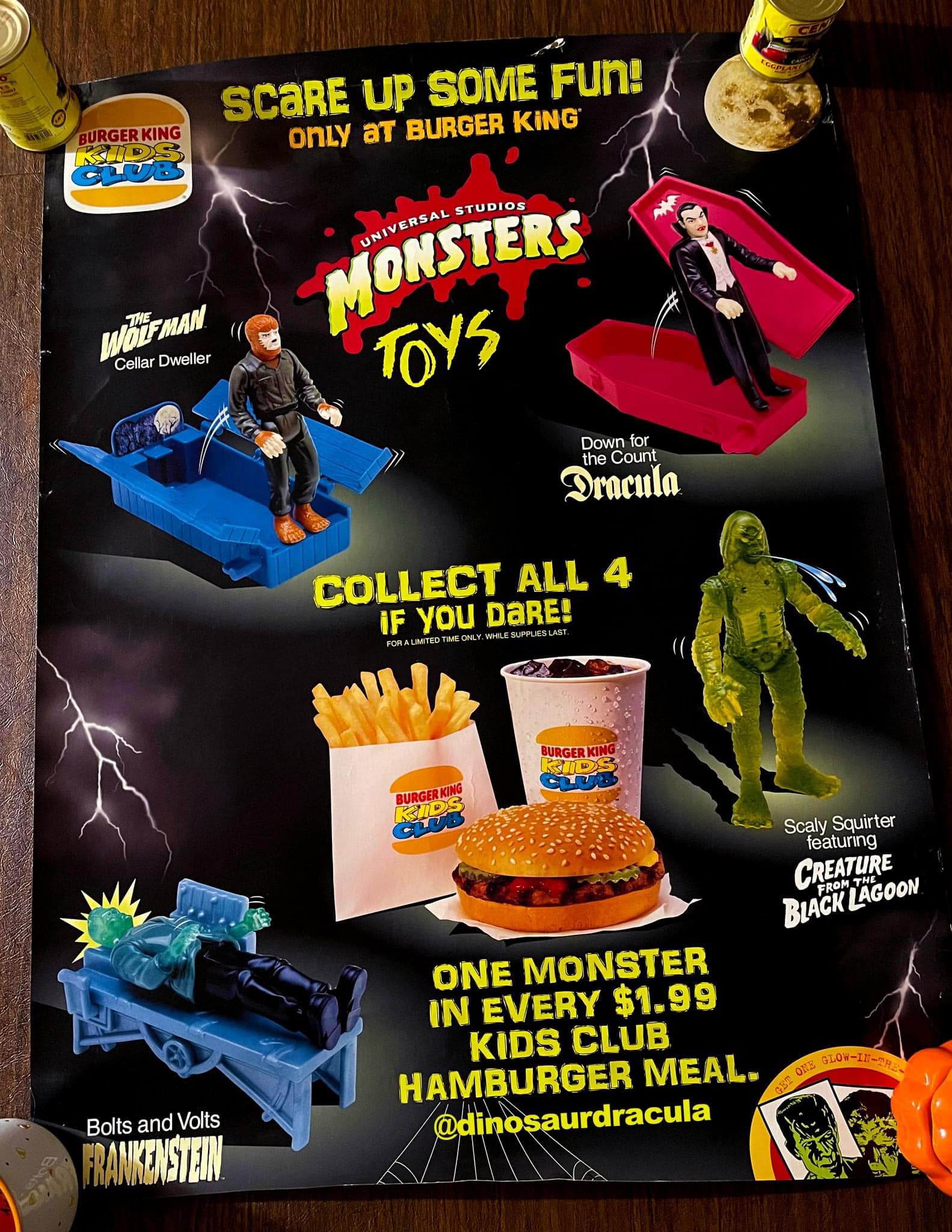 Rare Universal Monsters toys from Burger King, 1997