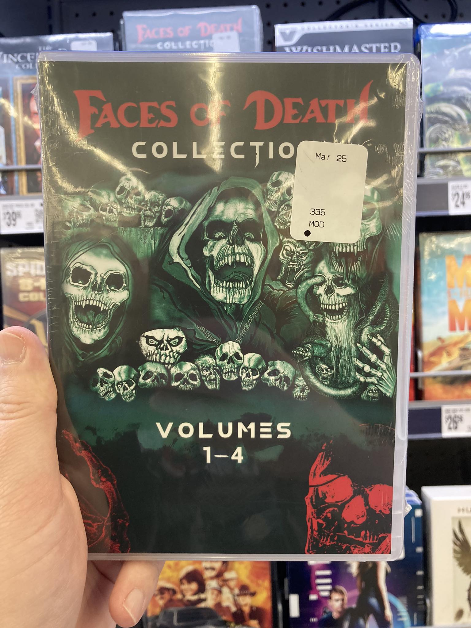 Walmart is officially selling all four volumes of Faces of Death