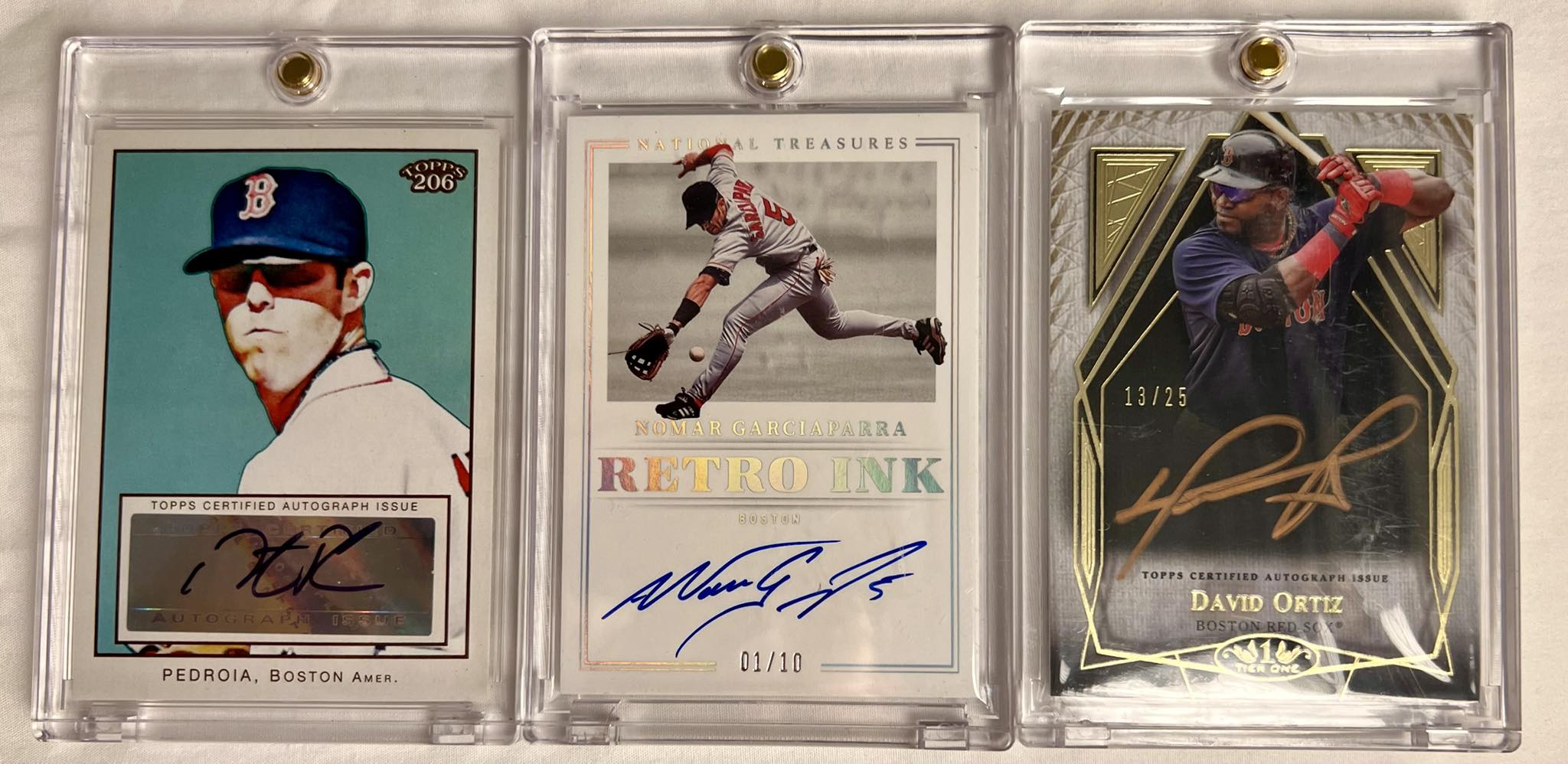 Nomar, Ortiz, and Pedroia auto cards added to collection