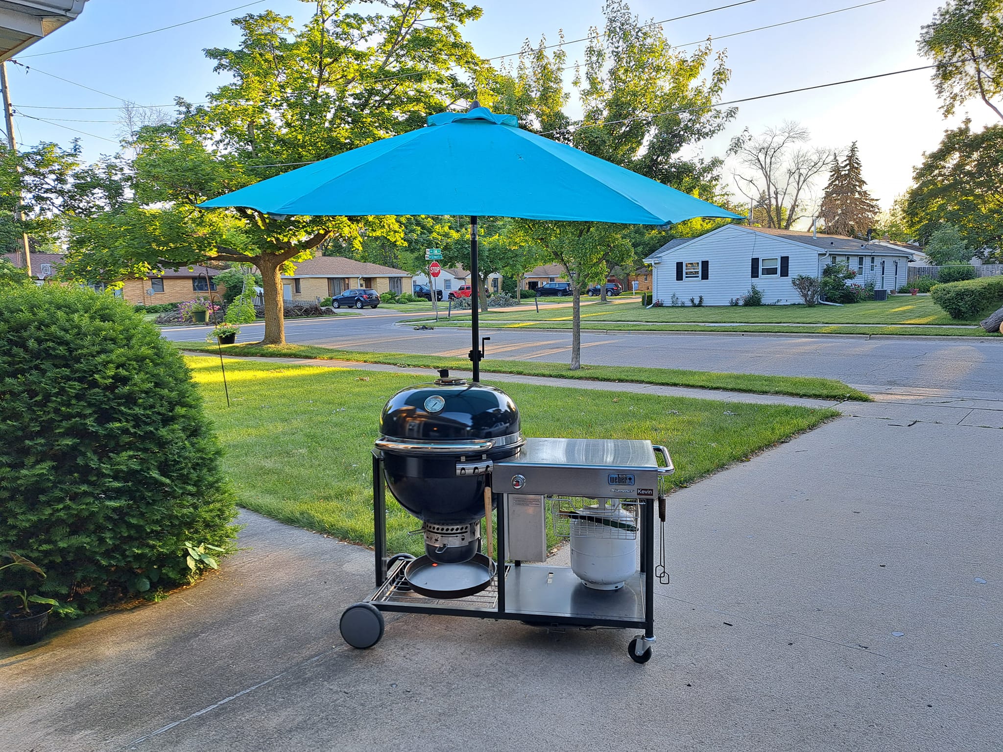 grill under patio umbrella 8x5 Pop Up Gazebo with LED Light for Garden The buckle strap and tie ensure the cover has a secure fit around the bottom of the chair WestinTrends 9 ft Outdoor Patio