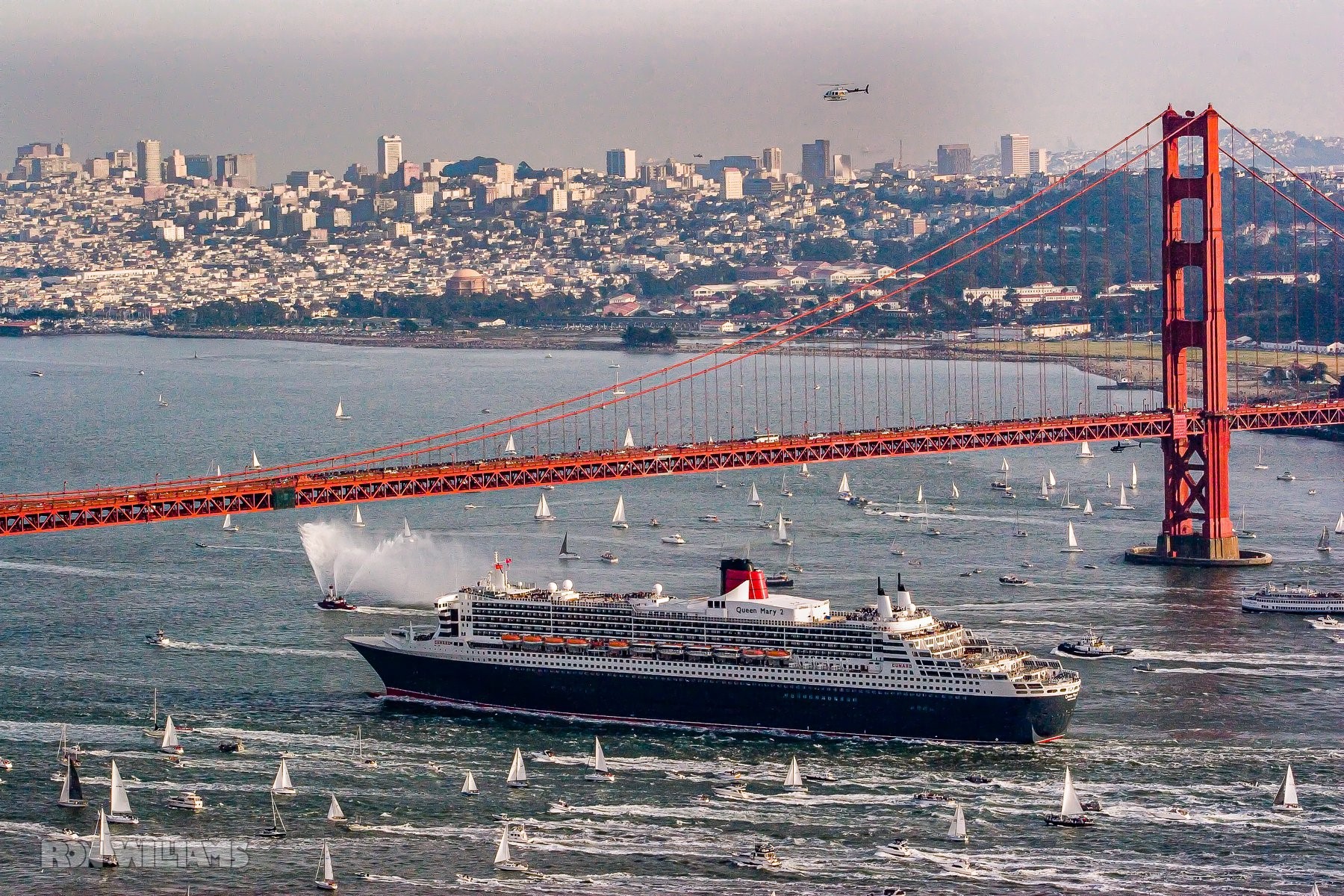 FEBRUARY 2007 The QM2 maiden voyage entered the San Francisco and