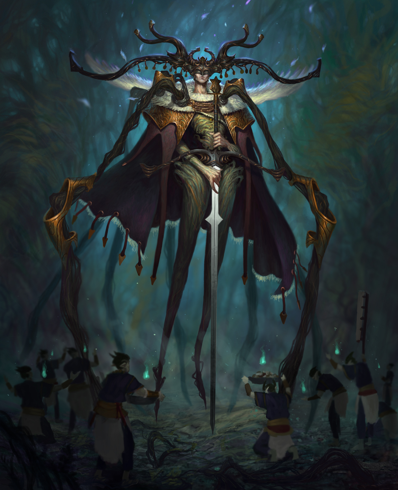 Artist shares personal forest god artwork