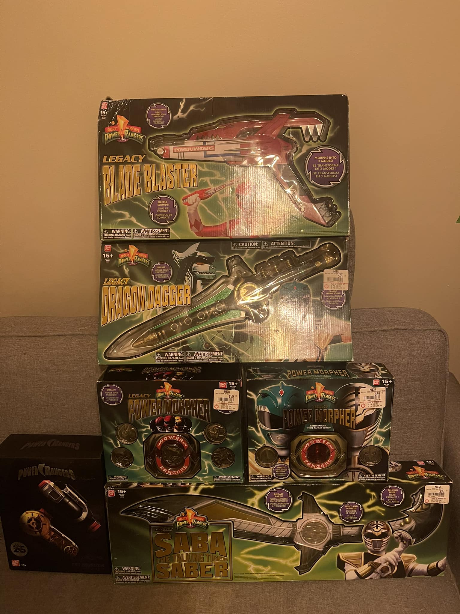 Some of my Power Ranger stuff I have collected missing my gold Zeo