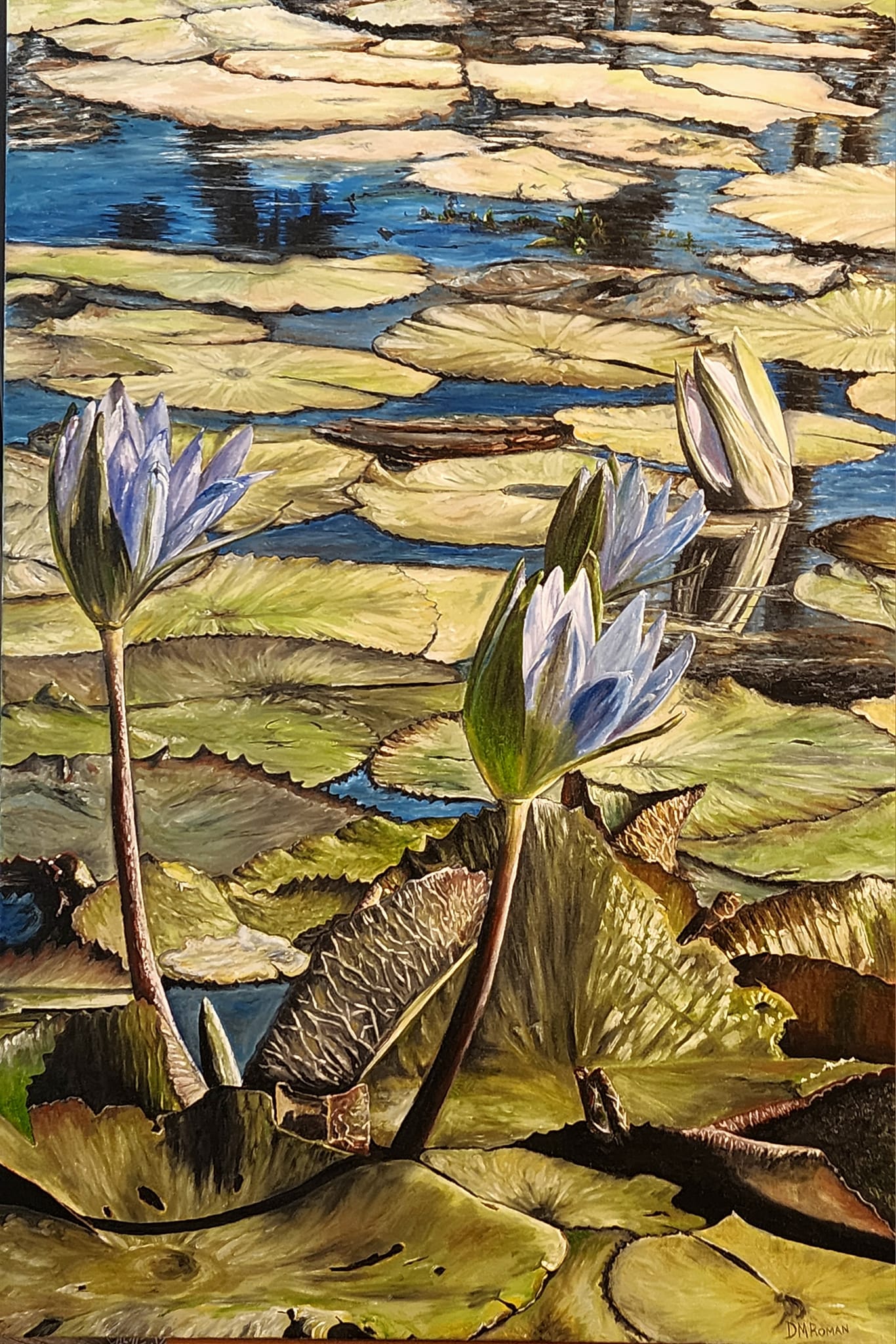 What is the value and background of the oil painting signed ESTHER?