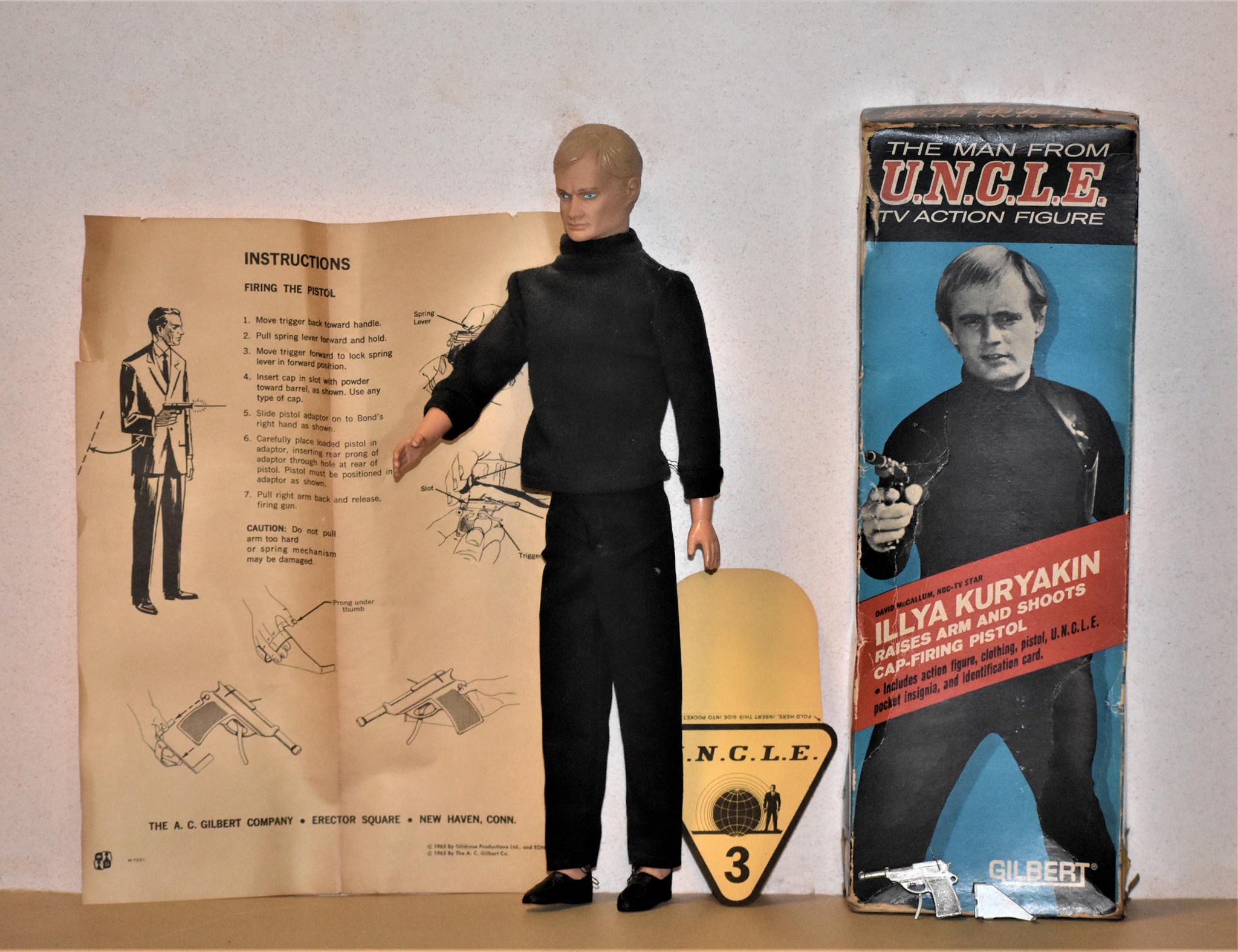 Man From U.N.C.L.E. Illya Kuryakin, by Gilbert Toys, 1965.