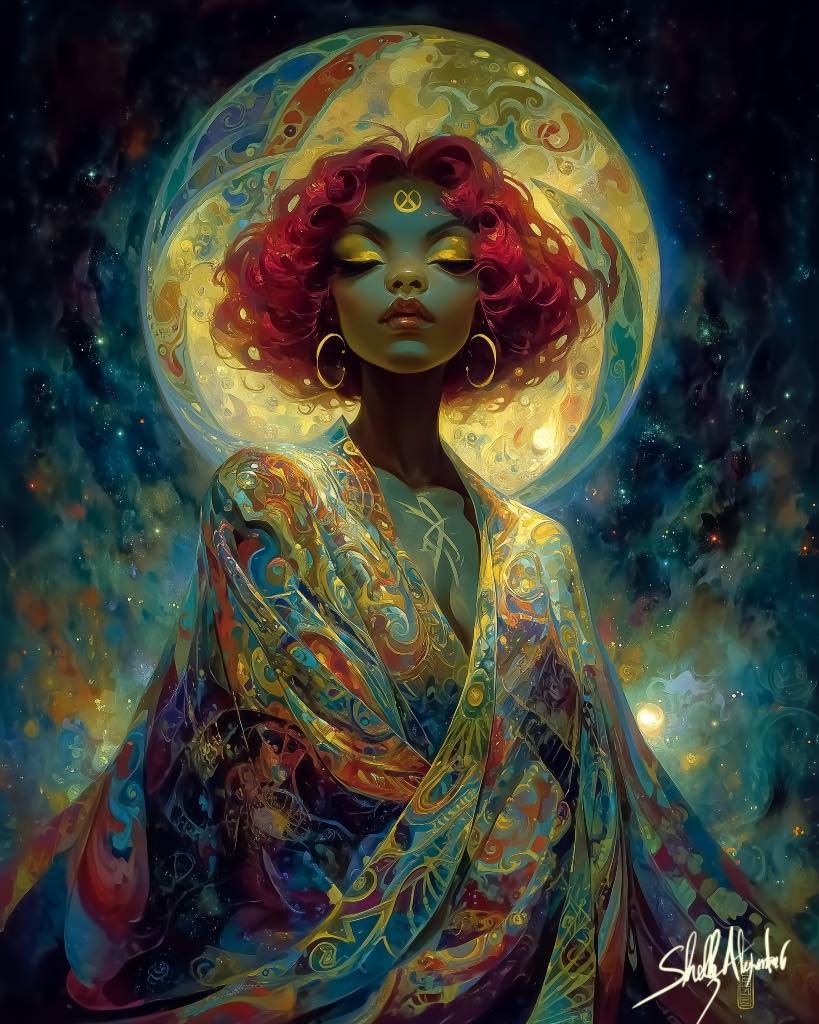BlackBerry Magic Woman” Wrapped in a cloak of celestial color and