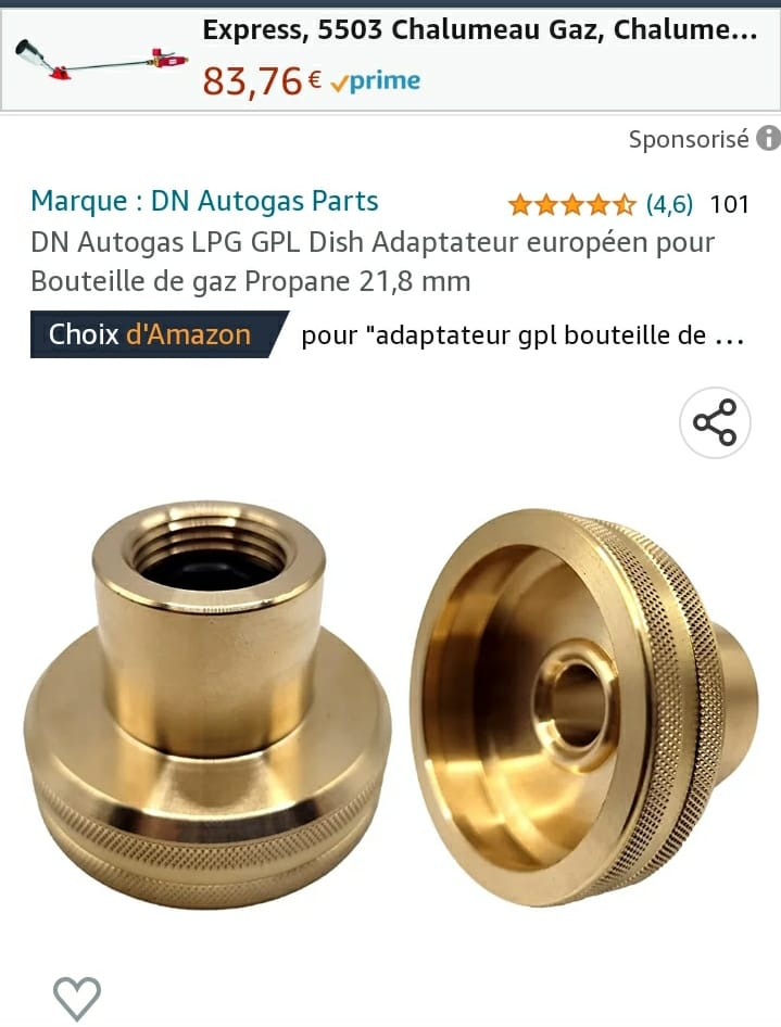 kit de couplage 2 bouteilles de gaz, lyre inox T détendeur propane