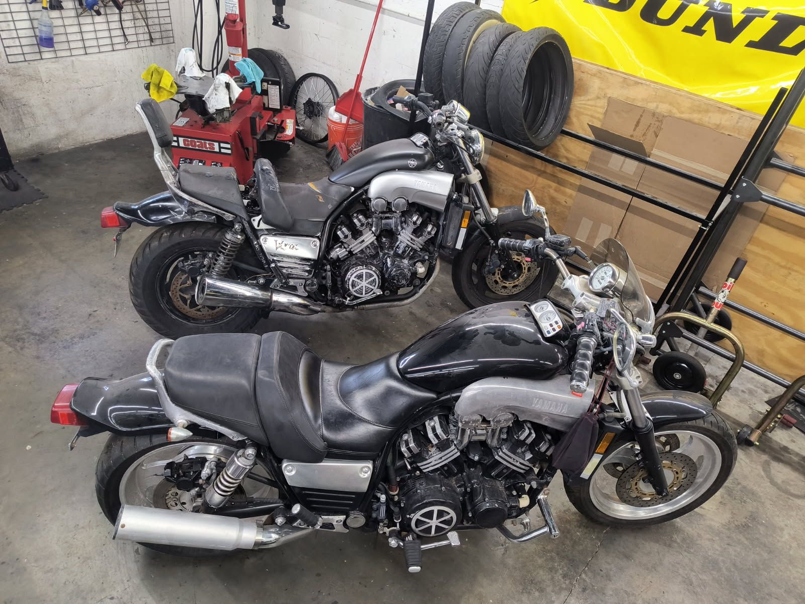 Found two Yamaha Vmax bikes with Kerker exhaust