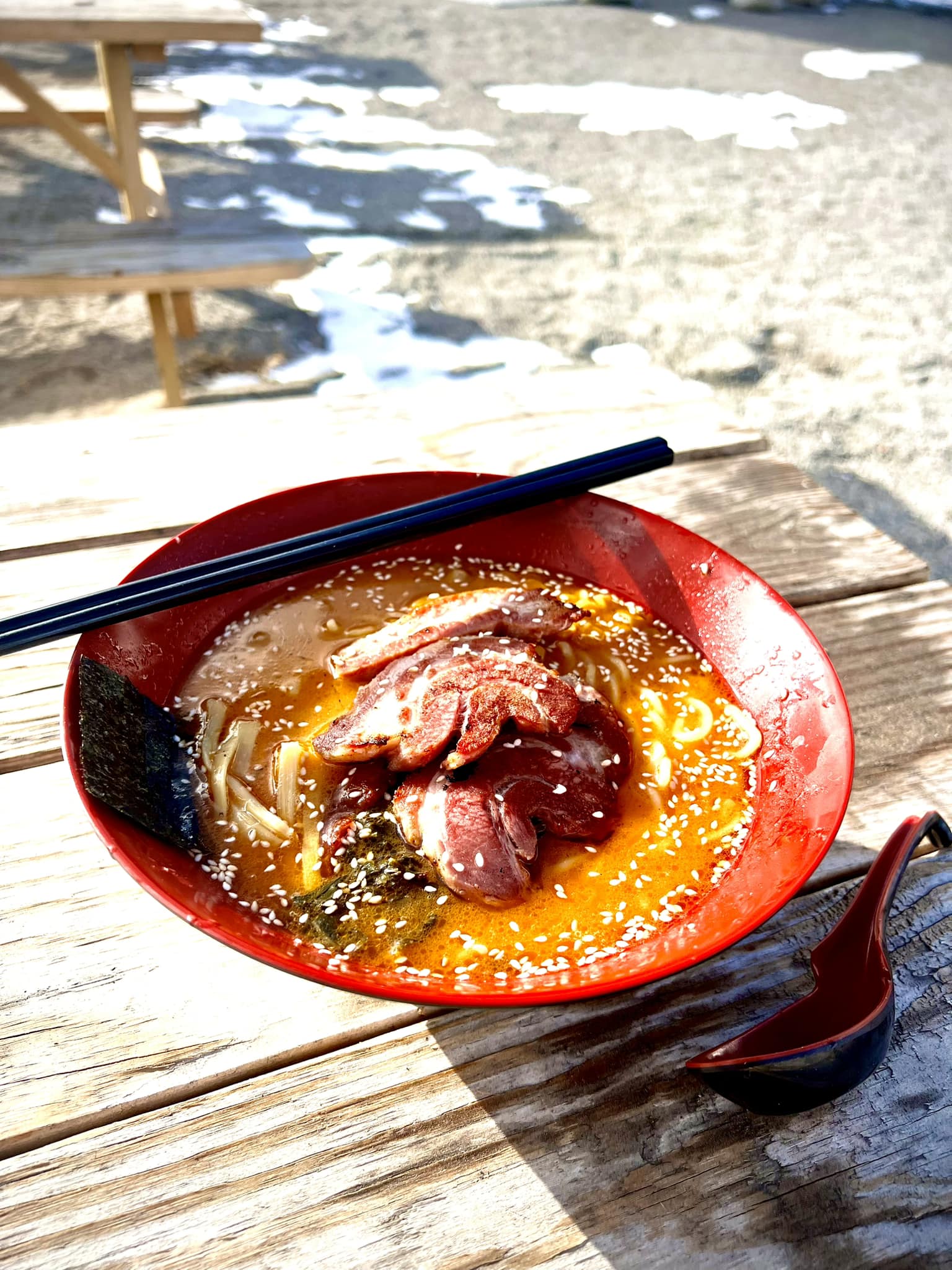Delicious pork belly miso ramen at Ginza Ramen and Poke