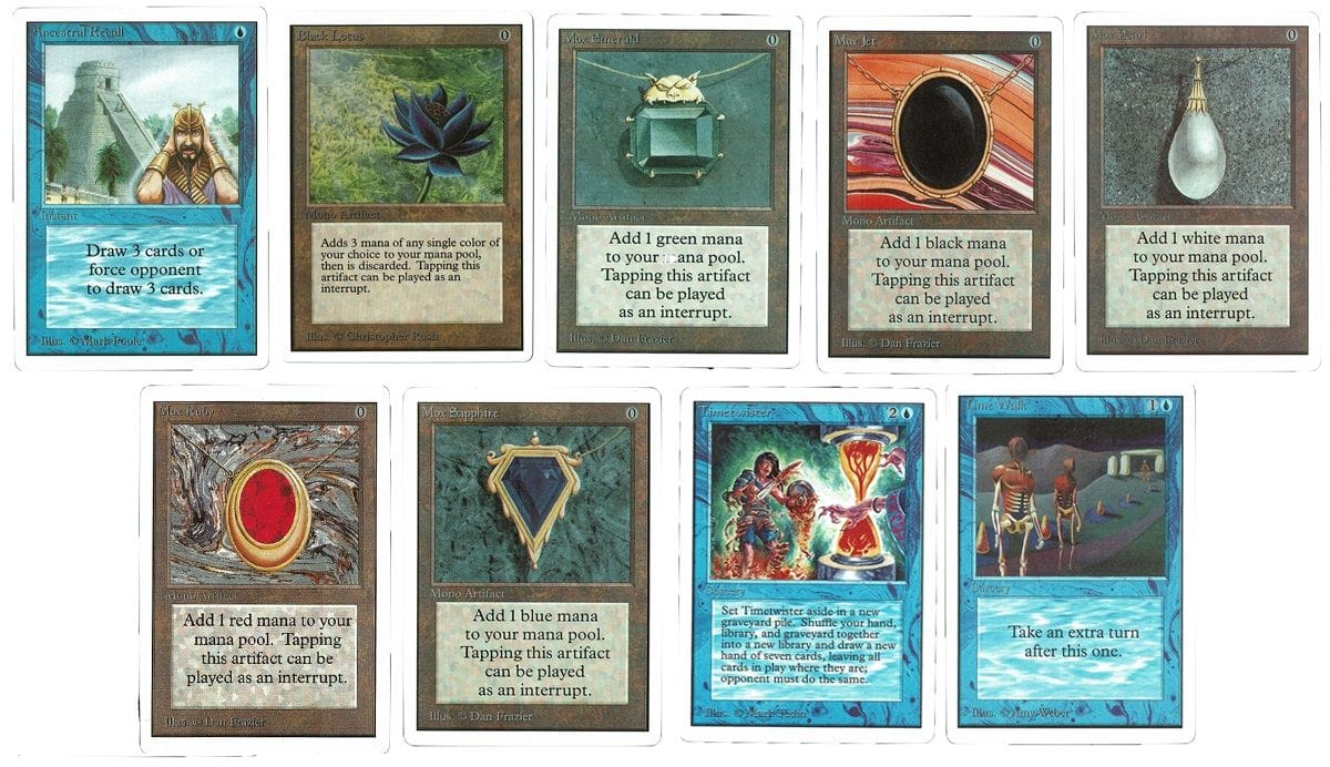 mtg power nine cards 9X | 9 Set #1 | P9 | Power | Anime | Full Art What cards should be added