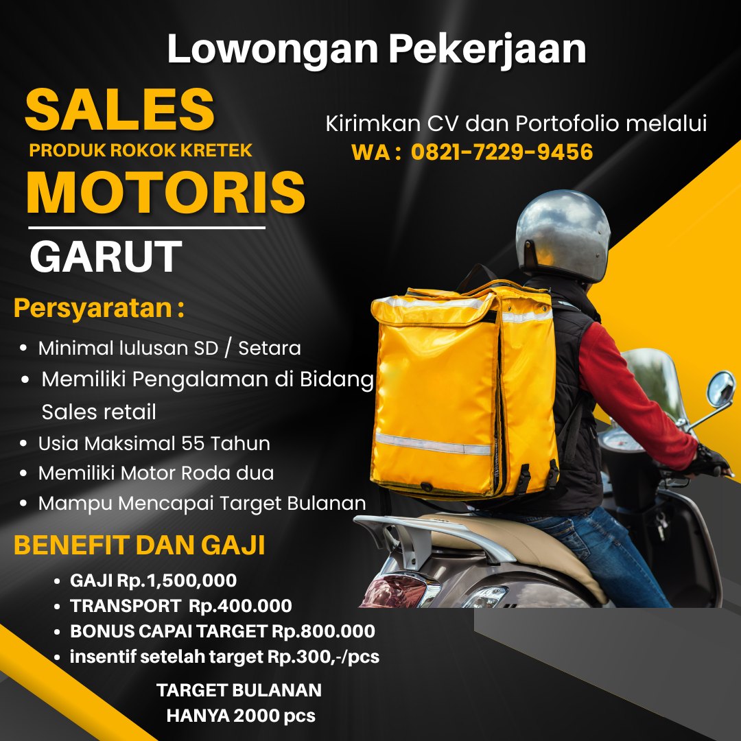 Sales Motoris, TO, Akuisisi Indonesia | dibutuhkan sales motoris untuk ...