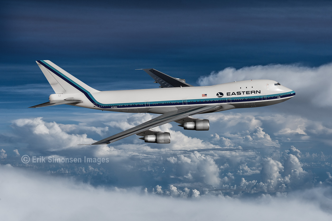 Eastern Airlines Boeing 747-121 Inflight View