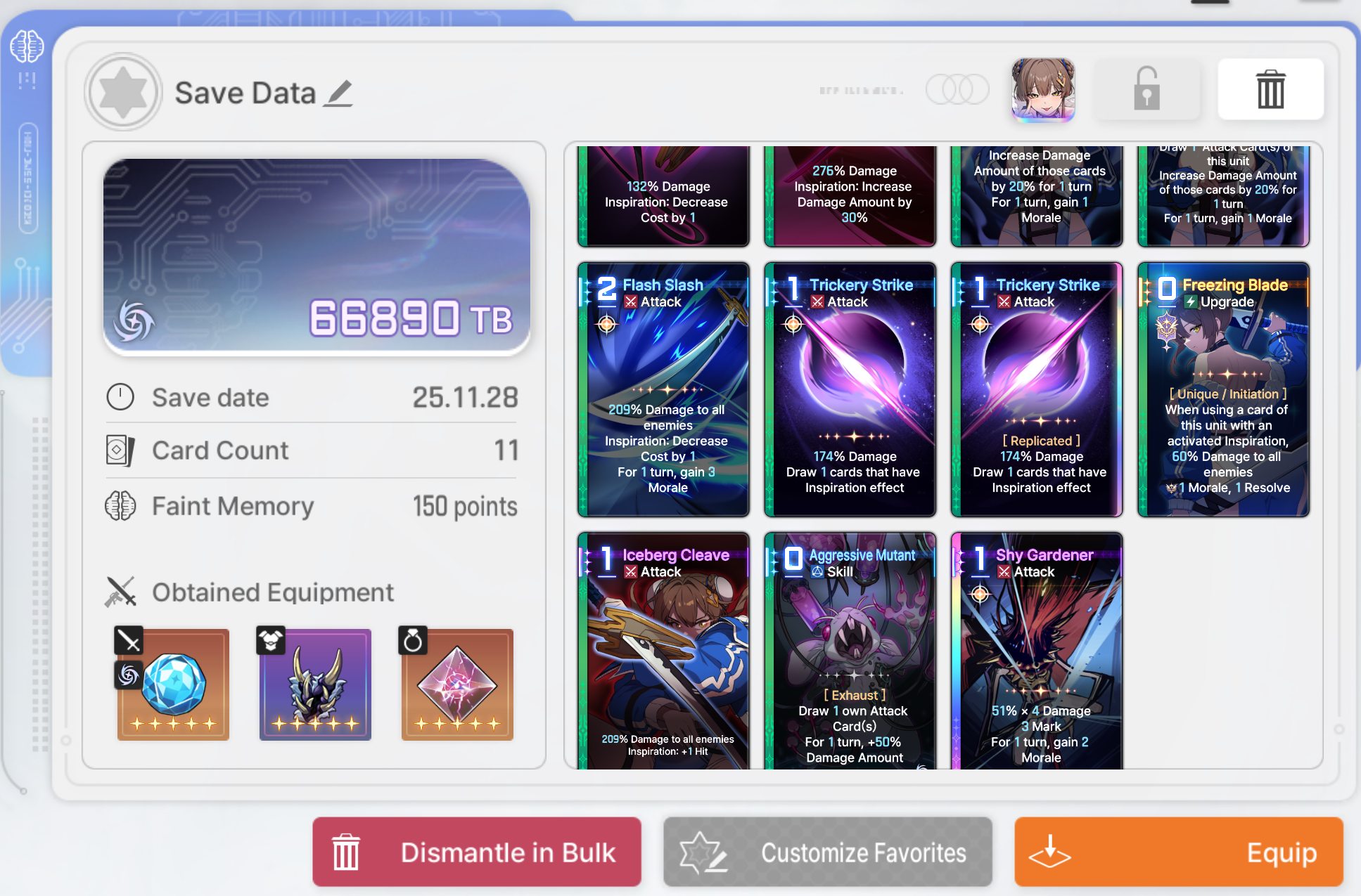 1.1) Deck cards & Team for Yuki tomorrow #CZN #Demiuruge