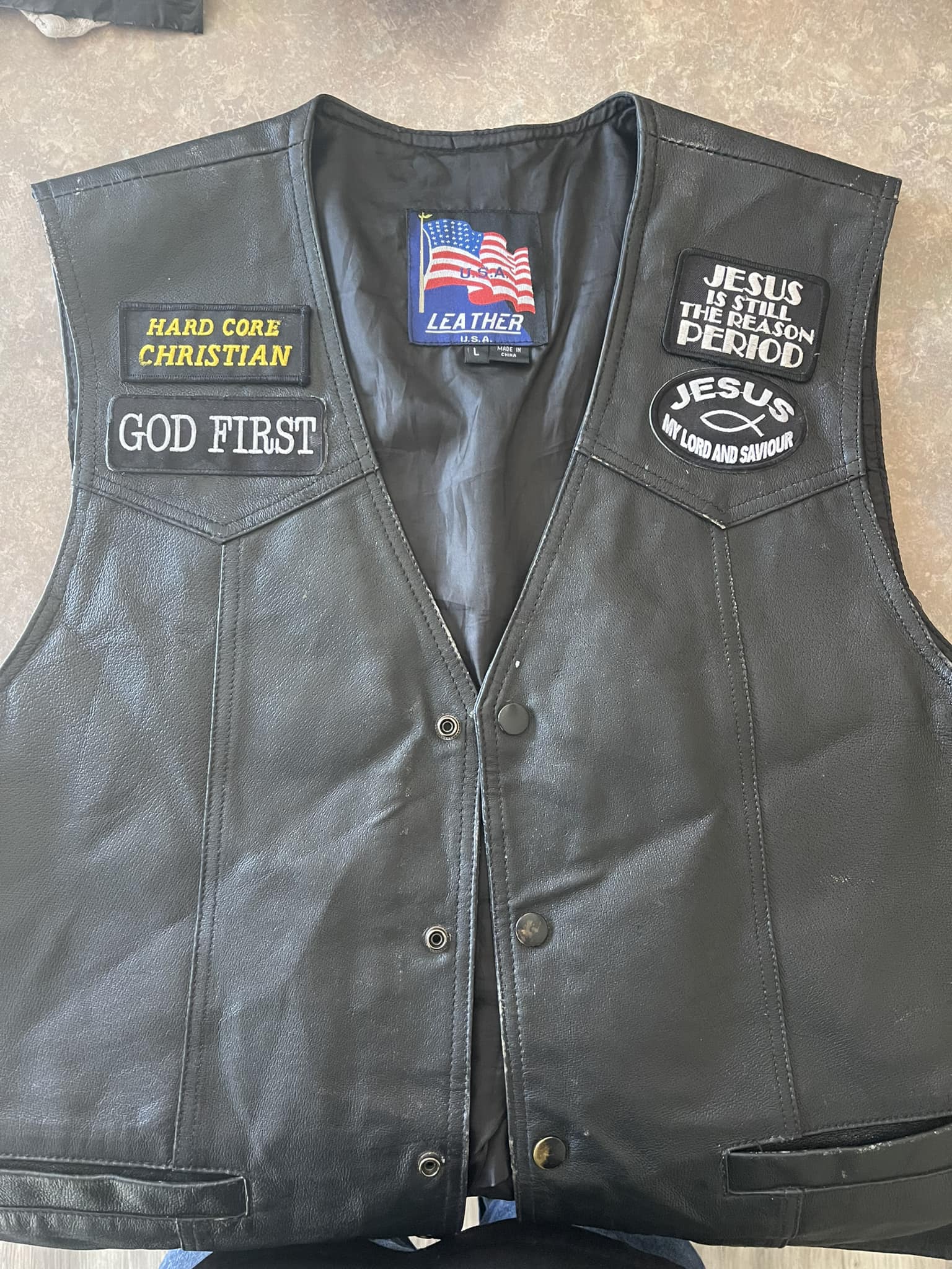 Homemade Harley Davidson vest from 70's Levi vest
