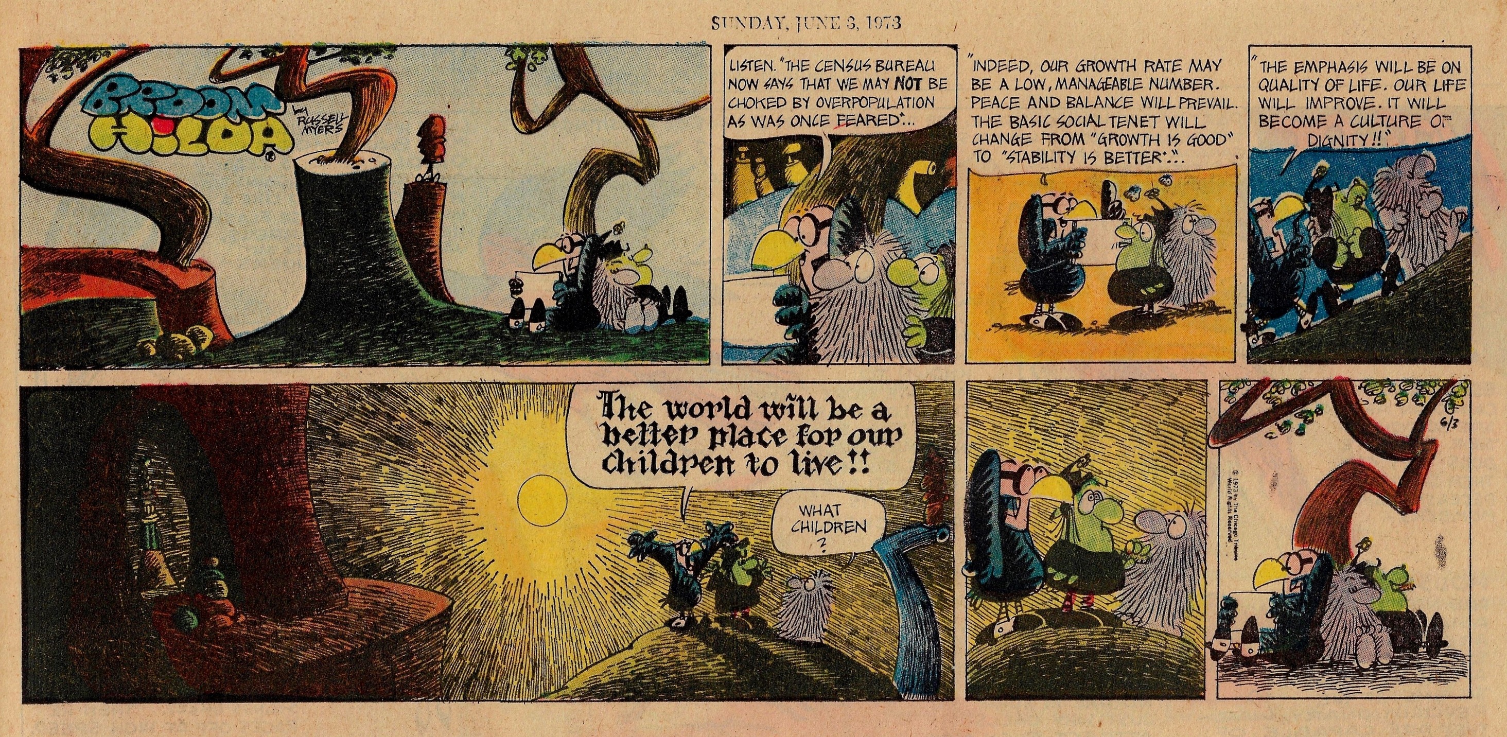 Broom Hilda, by Russell Myers: June 3, 1973