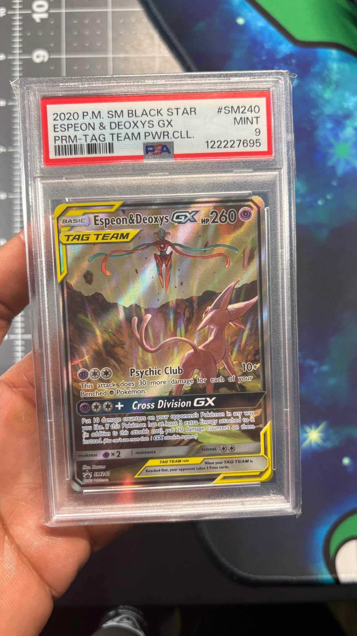 2020 Pokemon SM Black Star Promo Tag Team Power Espeon & Deoxys GX