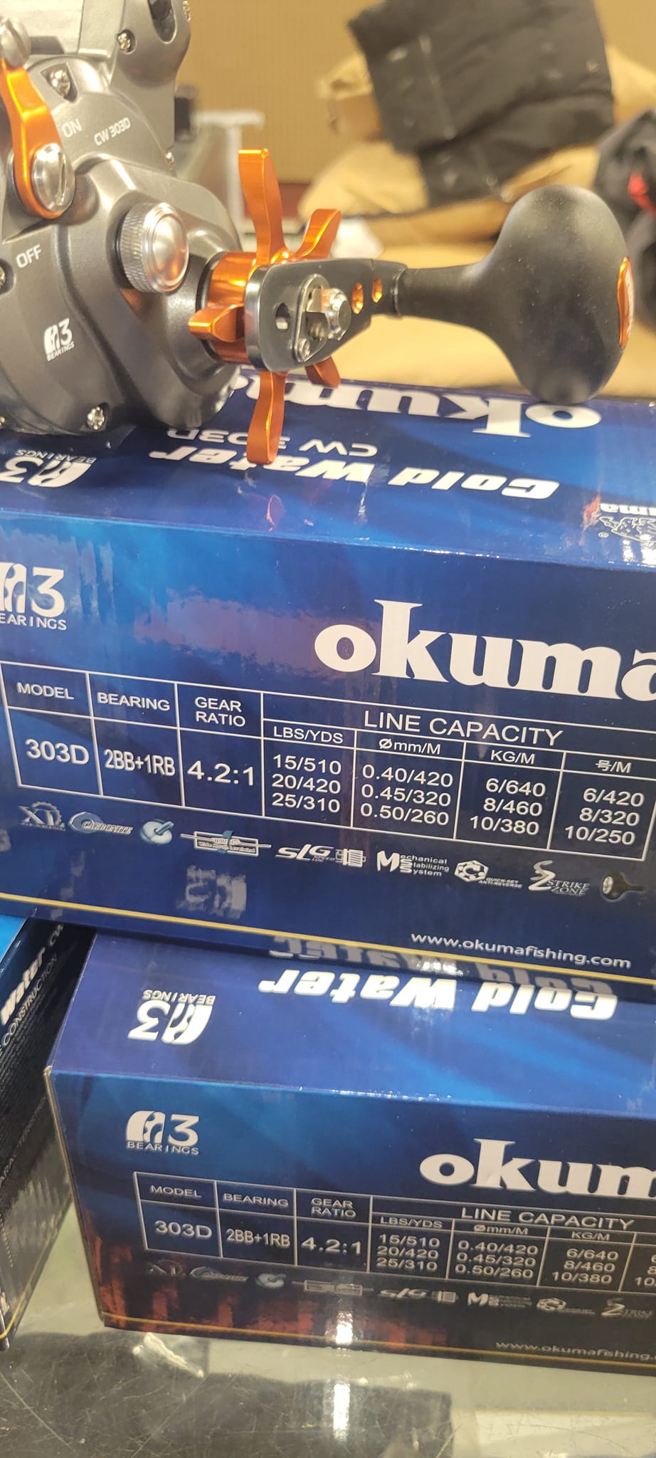 okuma 303d reel Cold Water Low Profile Line Counter Serving anglers with a premium line counter reel in both right and left hand retrieve FREE SHIPPING Okuma Coldwater 303D
