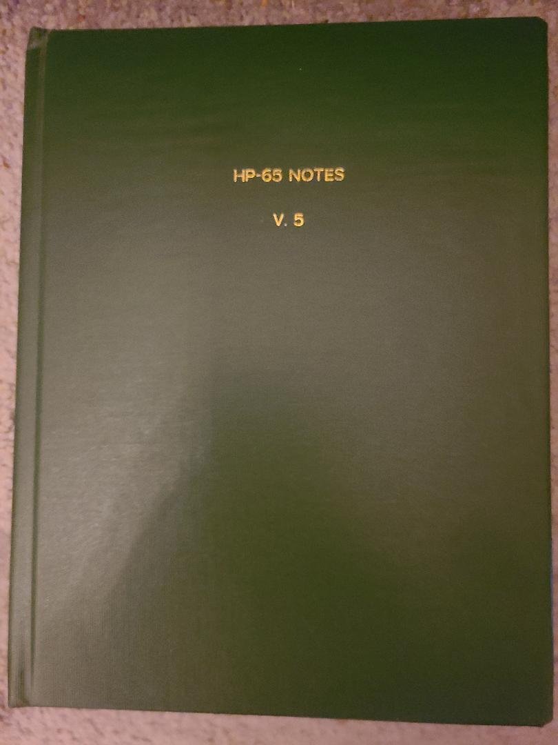 HP 65 Notes volume 5 bound for dad, featuring his winning bubble