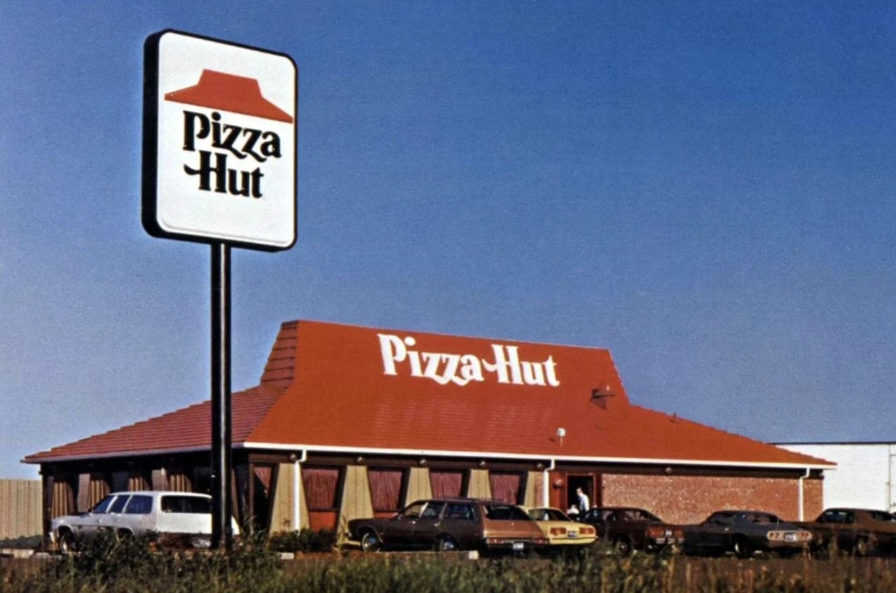 Montage of vintage Pizza Hut pics. I actually own that Pizza Hut 