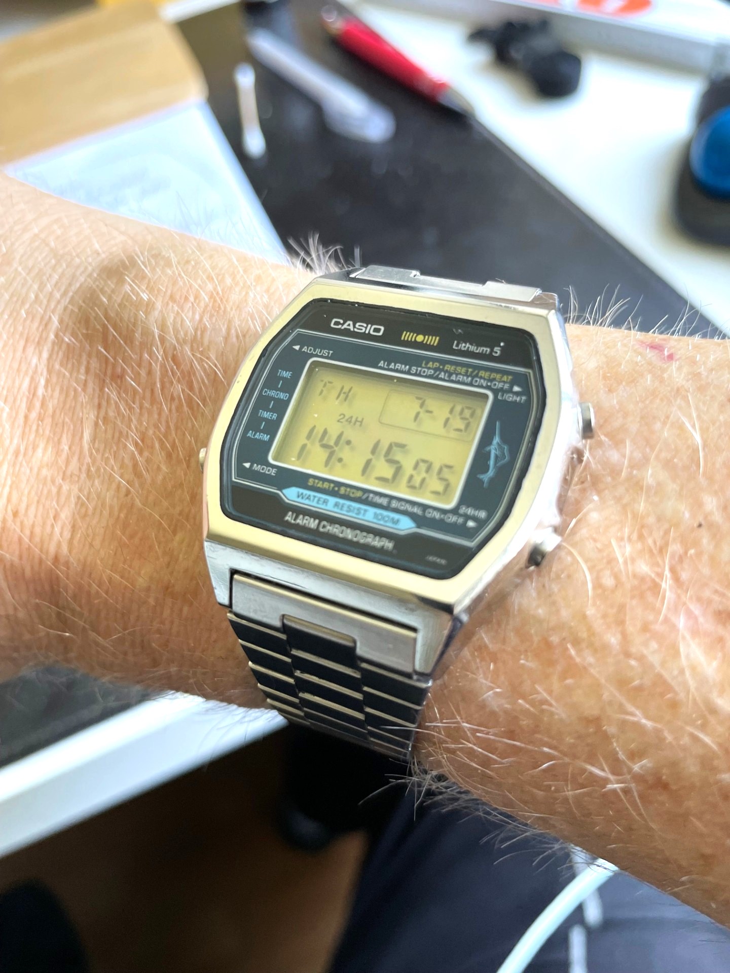 CASIO Blue Marlin Digital Diver 100M Watch H101 from 1983