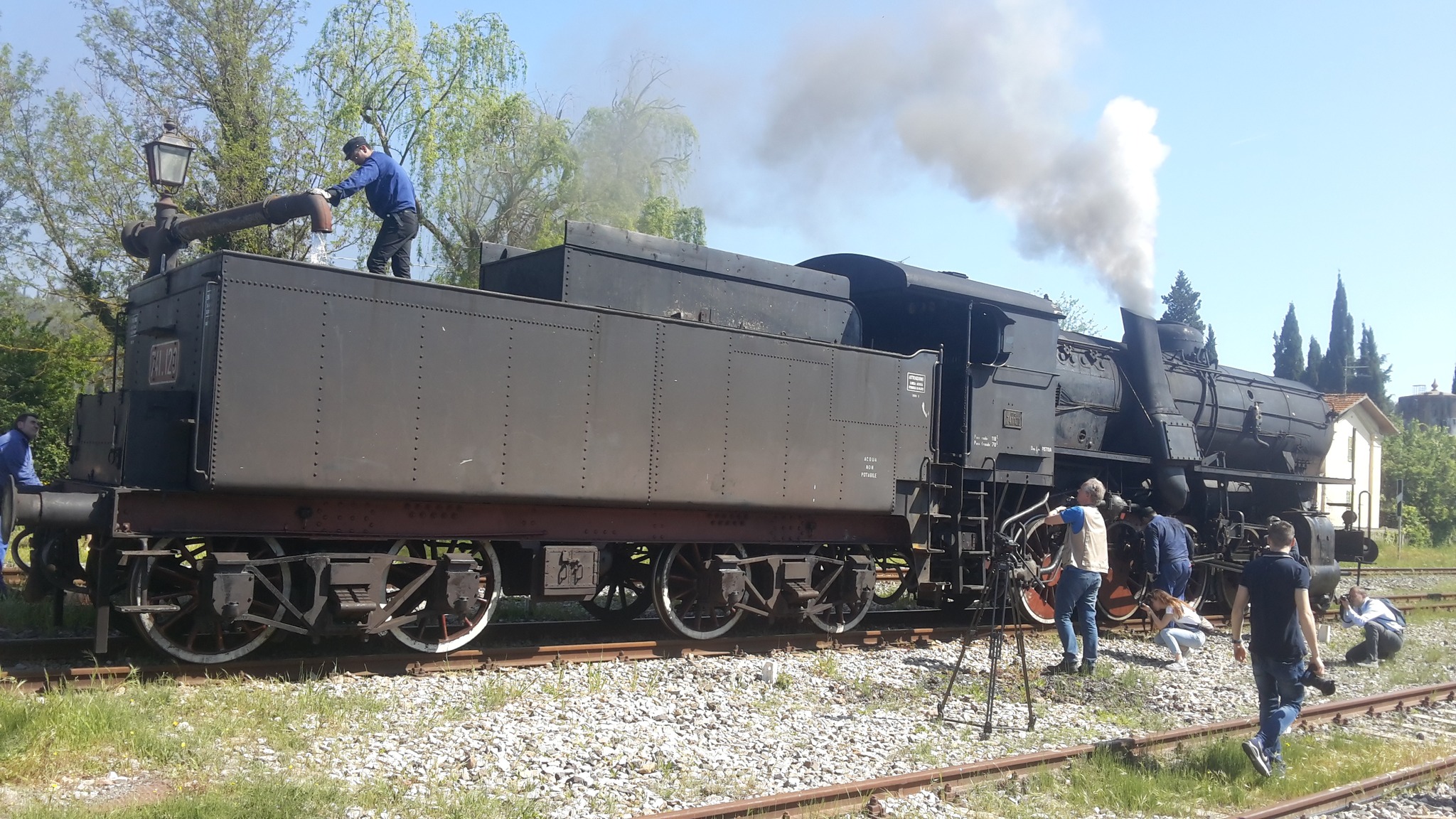 Italian steam locomotive 741.120 near Siena