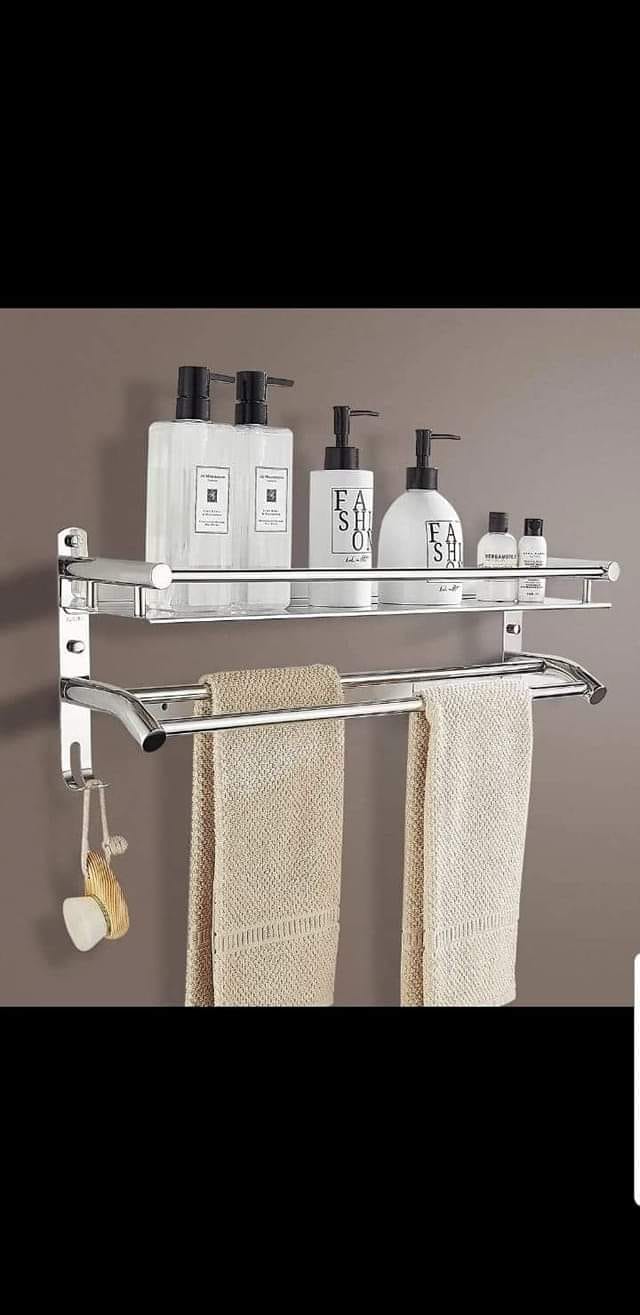 Relaxdays Stainless Steel Double Hooks - Set Of 4, No Drill Needed, 5kg Capacity, For Doors, Bathrooms, Hallways