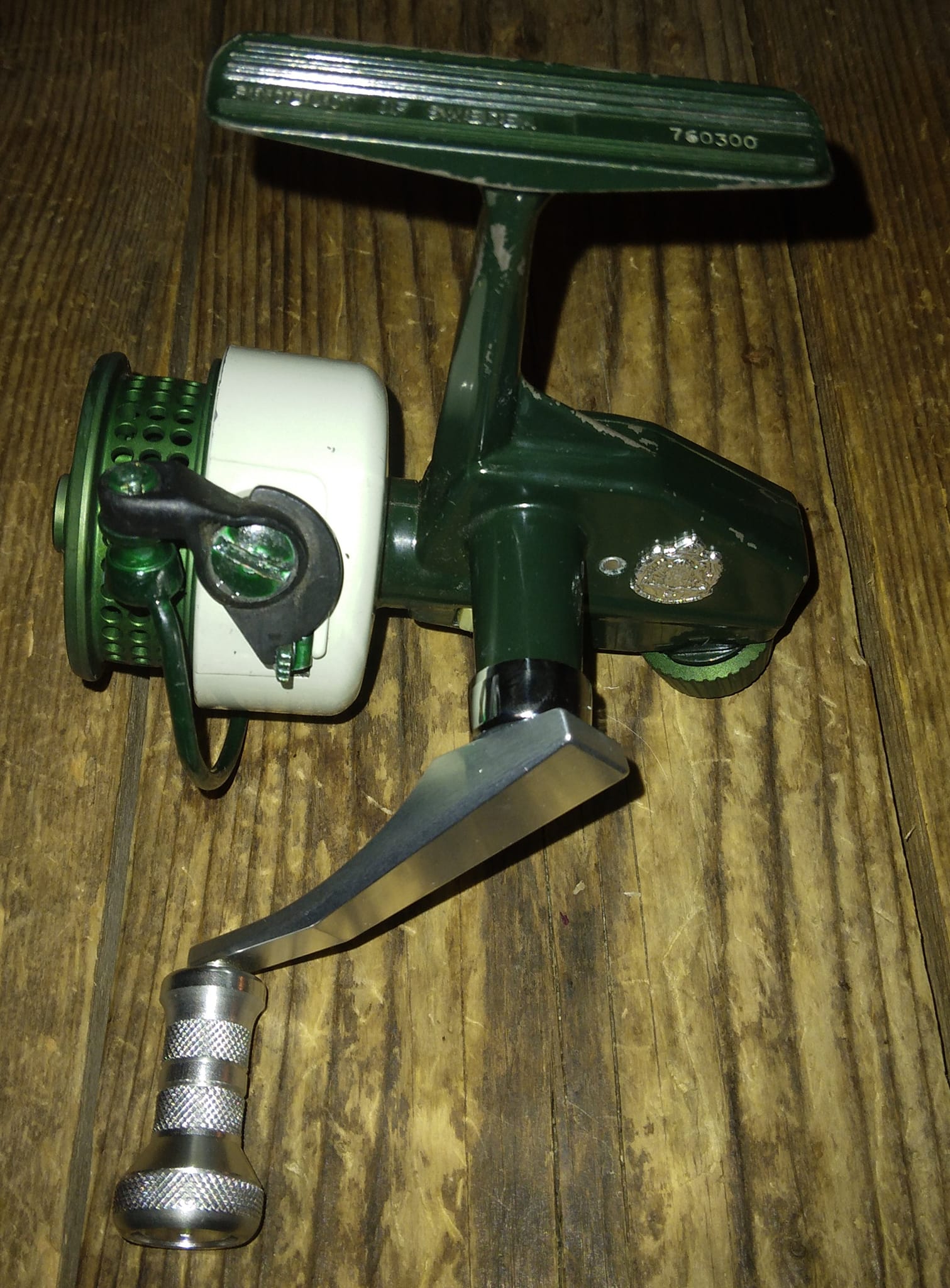 Upgraded Zebco Cardinal 3 reel with iOS aluminum handle and parts