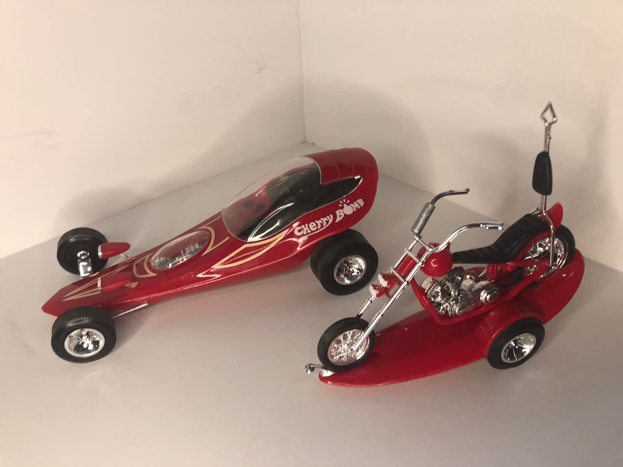 Finished Monogram Cherry Bomb kit. Painted Tamiya Italian Red.
