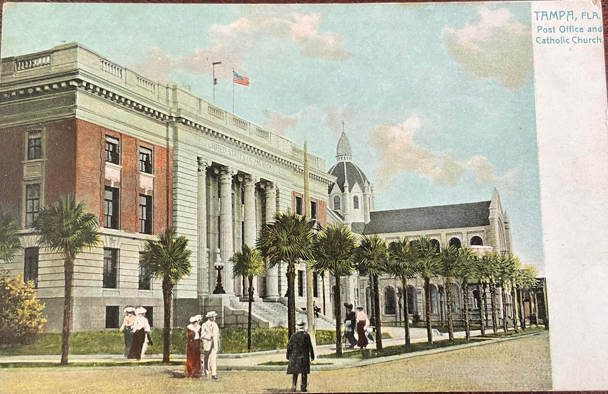 Post Office and Catholic Church 1906