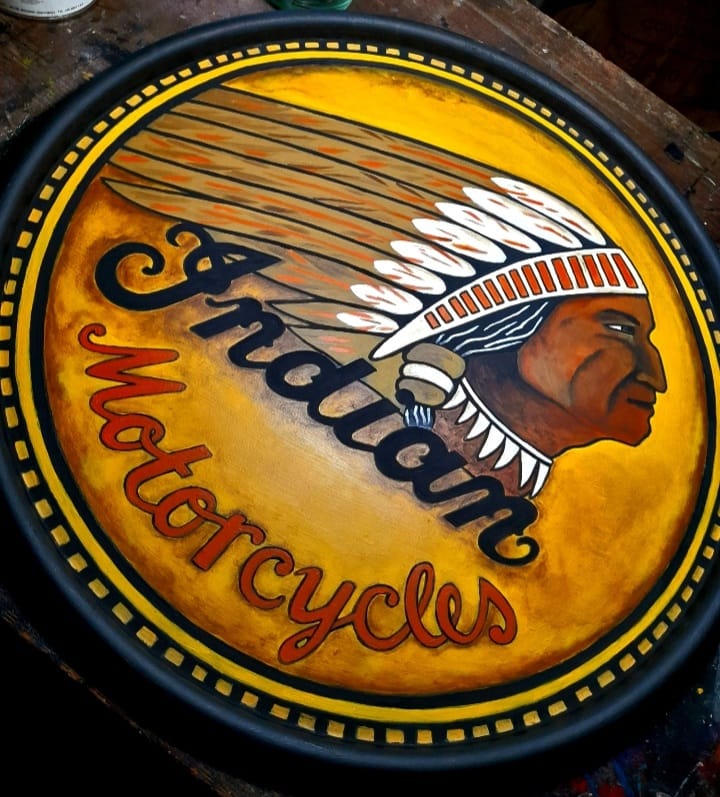 This Indian Head is an original oil painting off of the Iroquois