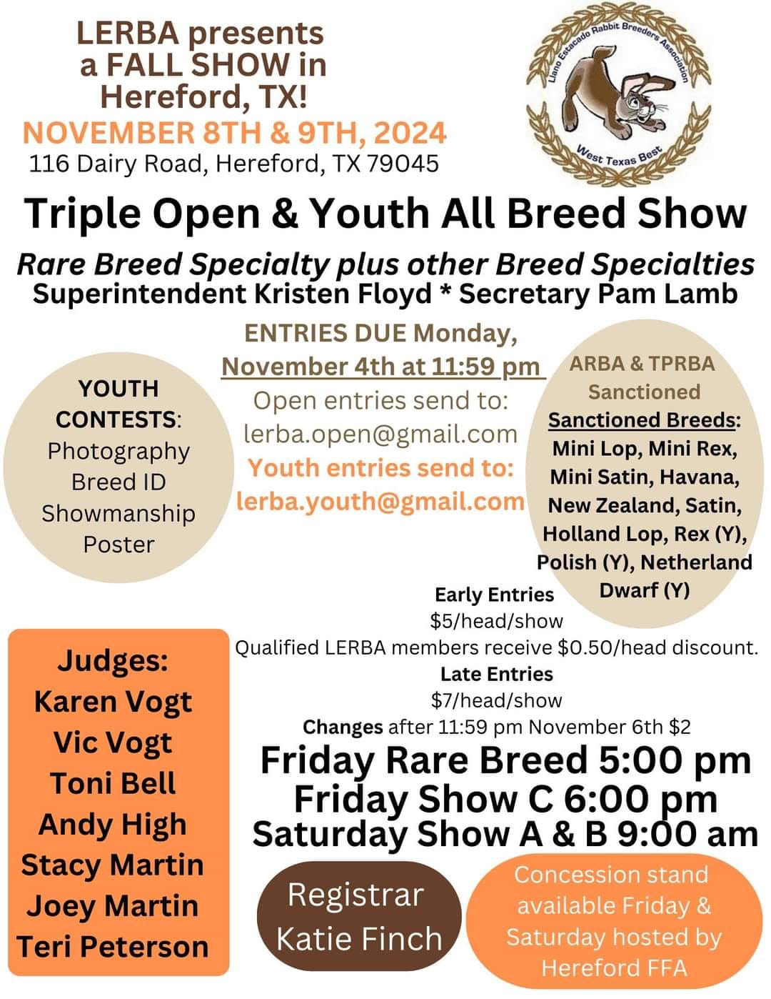 Texas Rabbit Show Flyers | Facebook