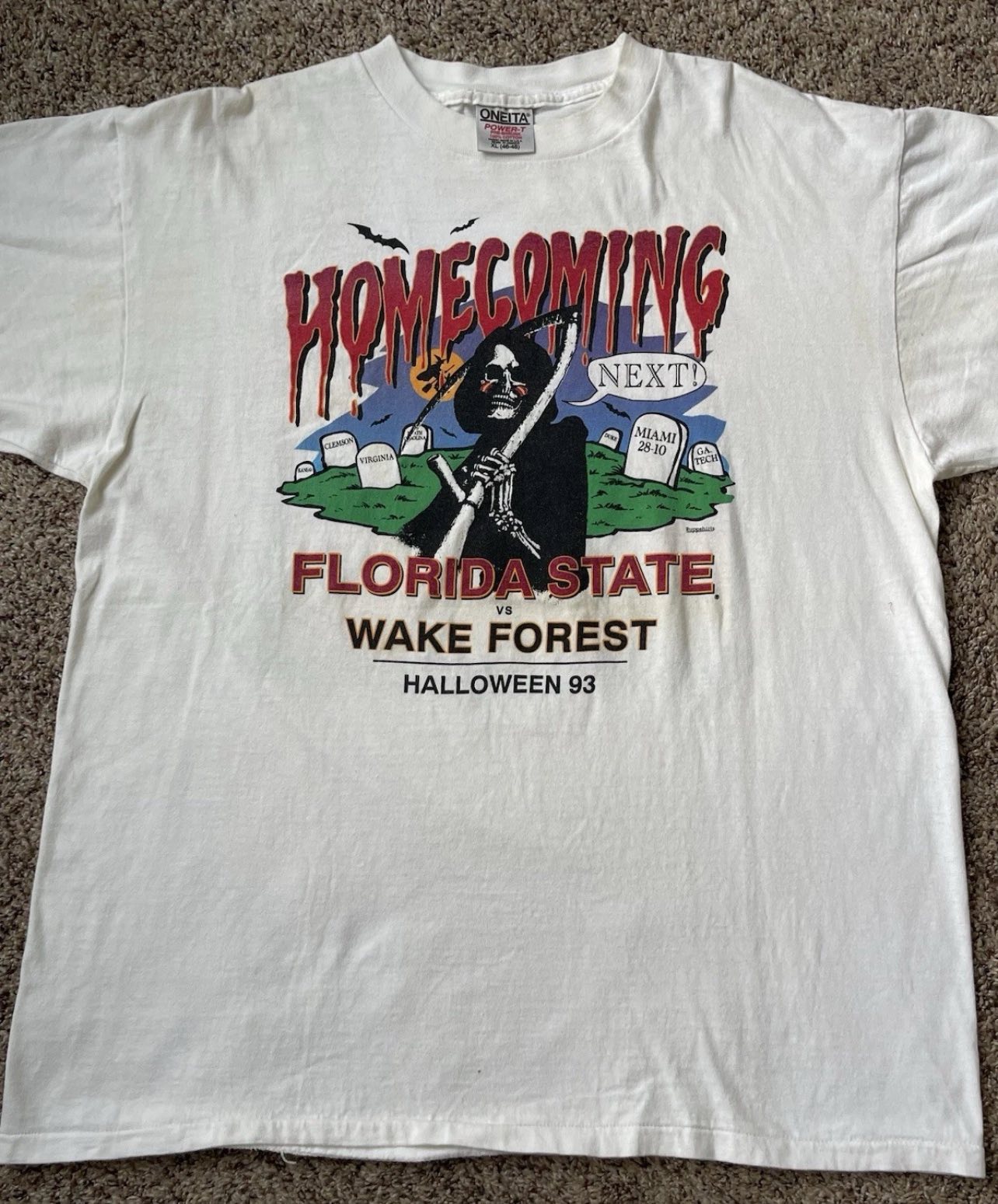 Vintage 1993 FSU homecoming tee