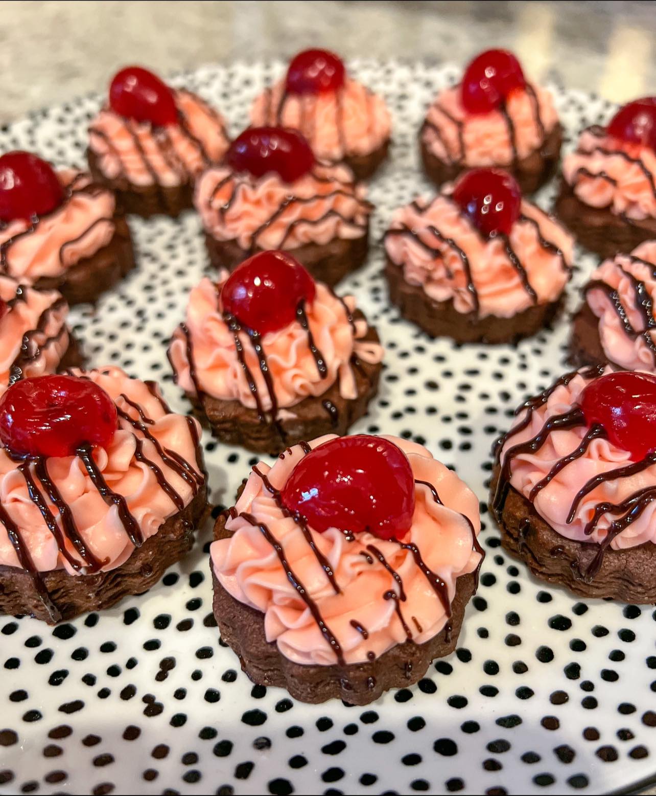 Delicious cherry cream chocolate with real maraschino cherry in