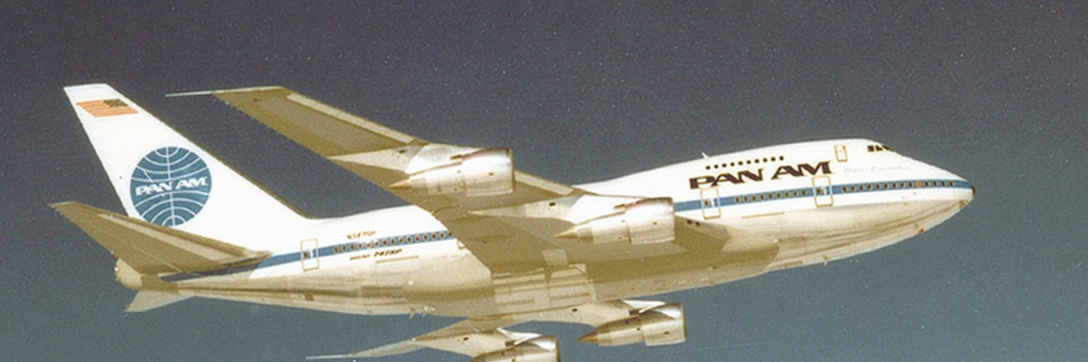 Pan Am Boeing 747SP model with historic flight records