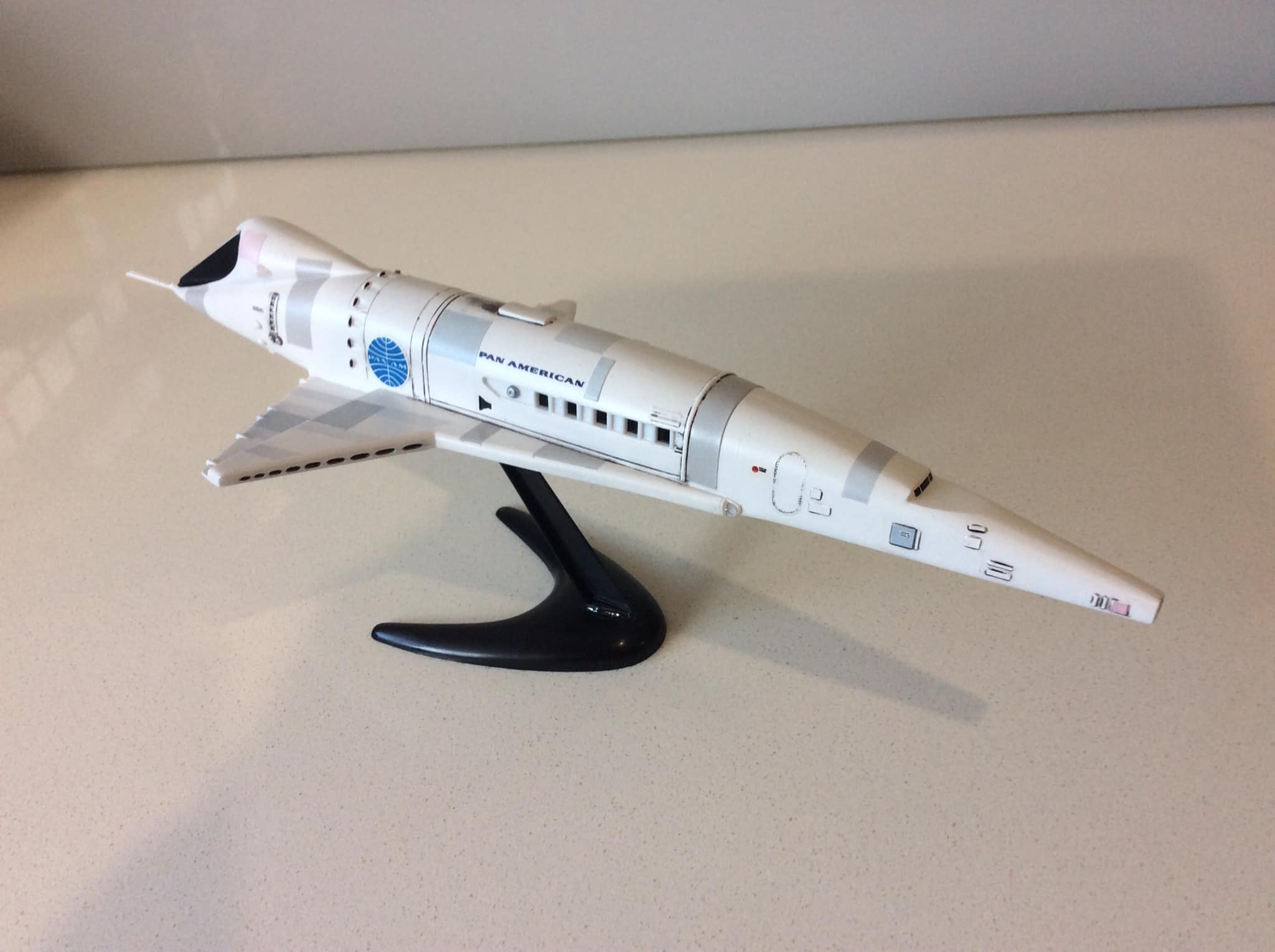 Completed Airfix 1/144 scale Orion-SLS model kit