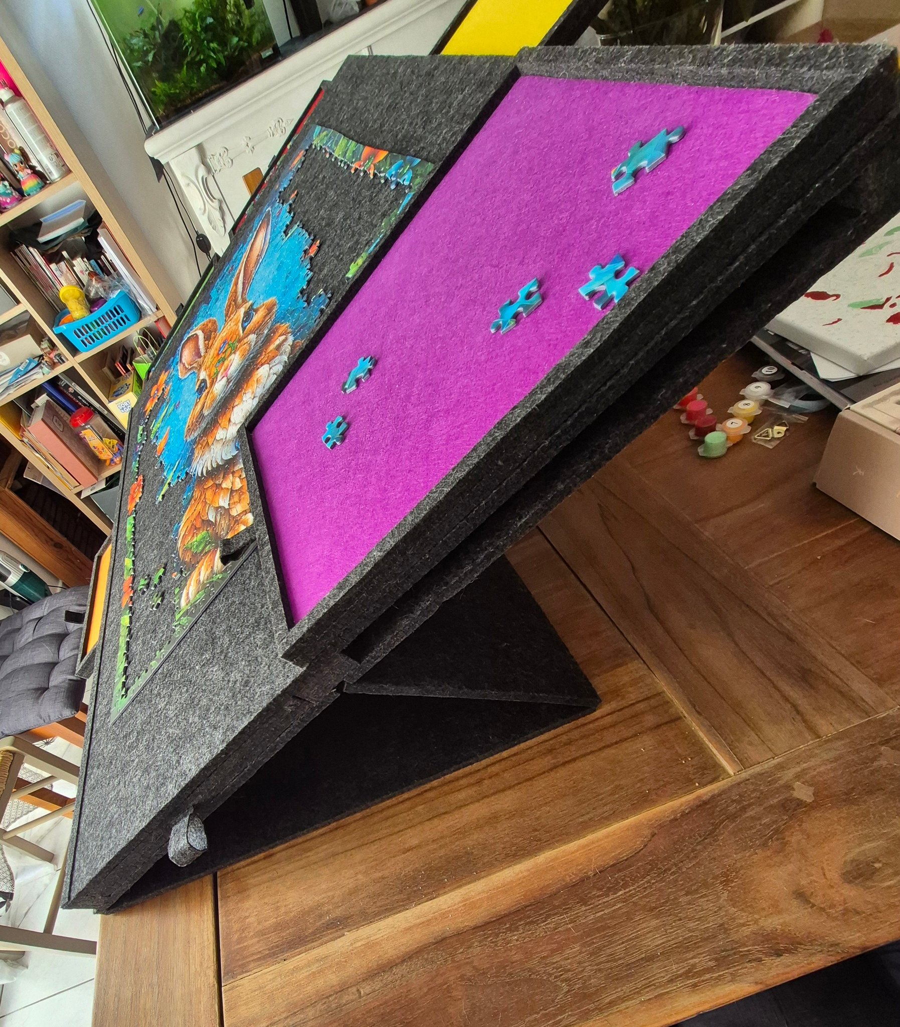 Planche De Puzzle Inclinable Lavievert 1000 Pièces - Table Réglable Avec 5 Angles, Housse Feutre Et 6 Plateaux De Tri - 76x51 Cm