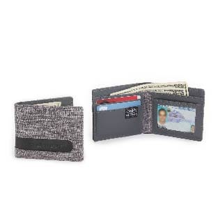 MURADIN Men's Tactical Bifold Wallet - Metal RFID Blocking Aluminum Card Holder, Grey Tree Design