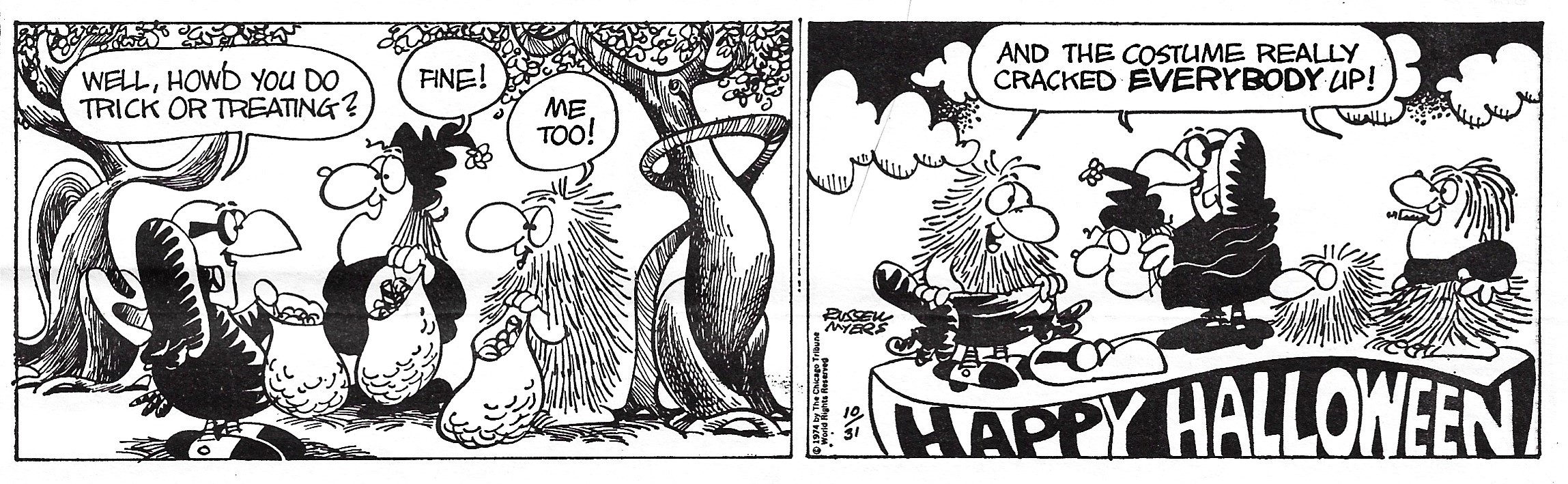 Broom Hilda, by Russell Myers: October 31, 1973