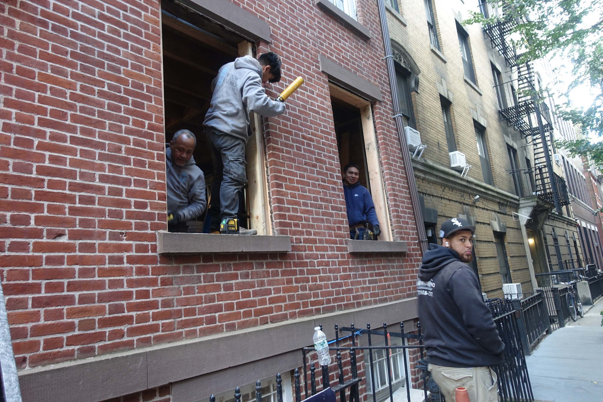 Al - Work being done on 51 Barrow Street between Bedford and Bleecker ...