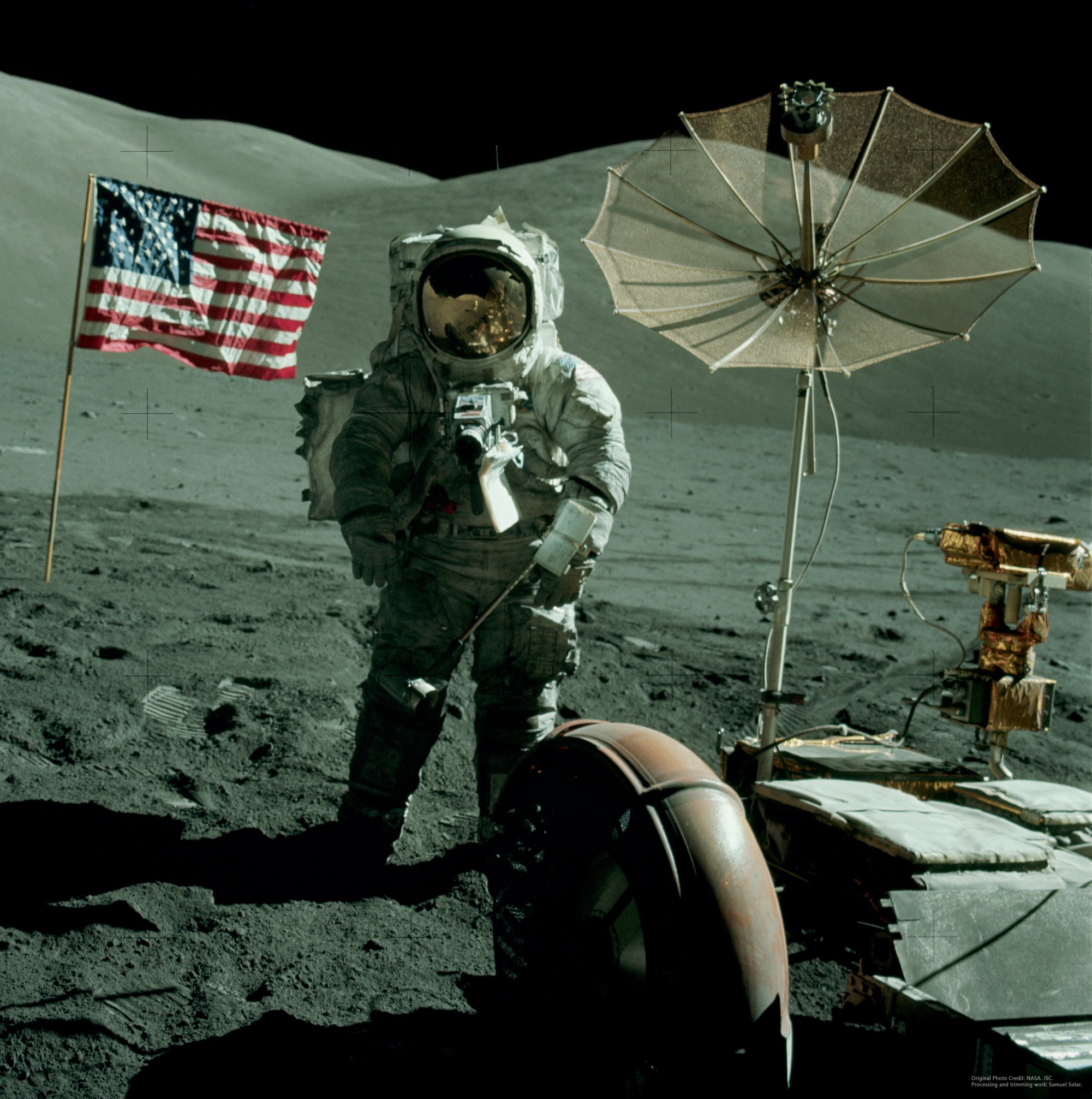 Apollo 17 Pilot, Harrison “Jack” Schmitt on the lunar surface with