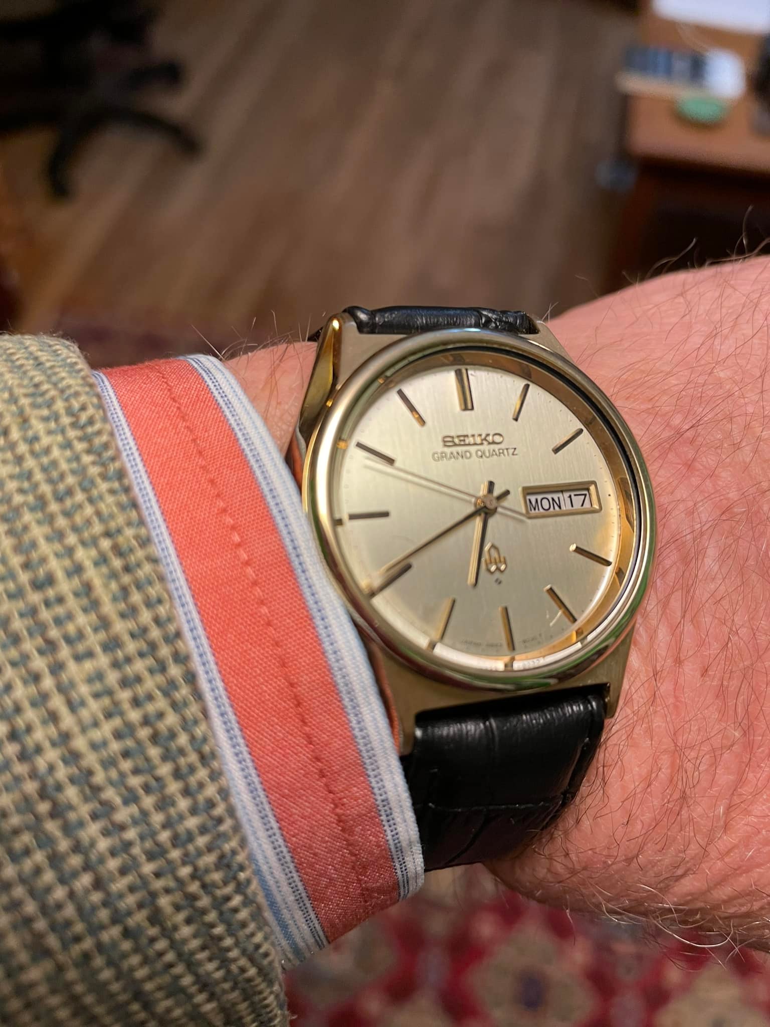 Getting some wrist time w my 1976 Grand Quartz Cap Gold 4843-8041